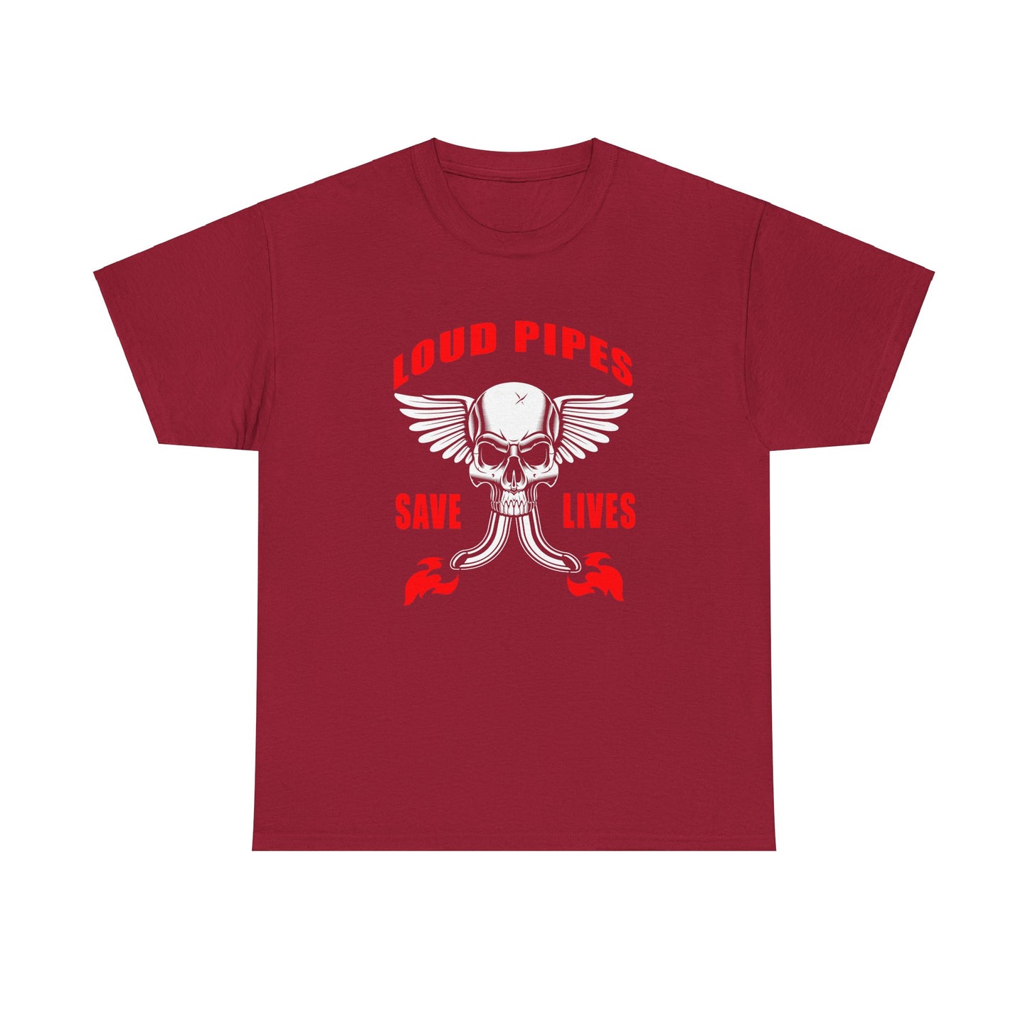 Loud Pipes Save Lives Graphic Tee - Gildan® 5000 Heavy Cotton™, Classic Fit for Passionate Riders