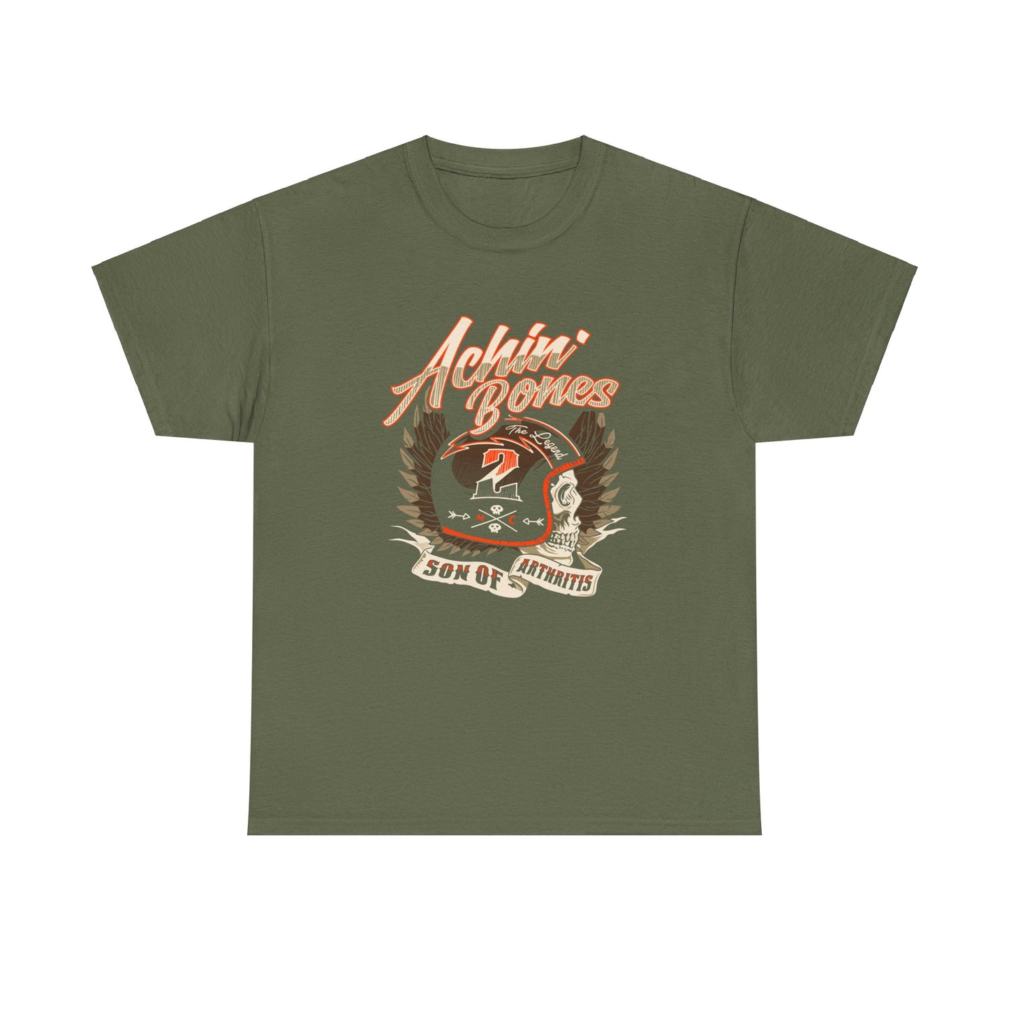 Achin' Bones, Son of Arthritis - Stylish Biker Tee with Heavy Cotton Comfort
