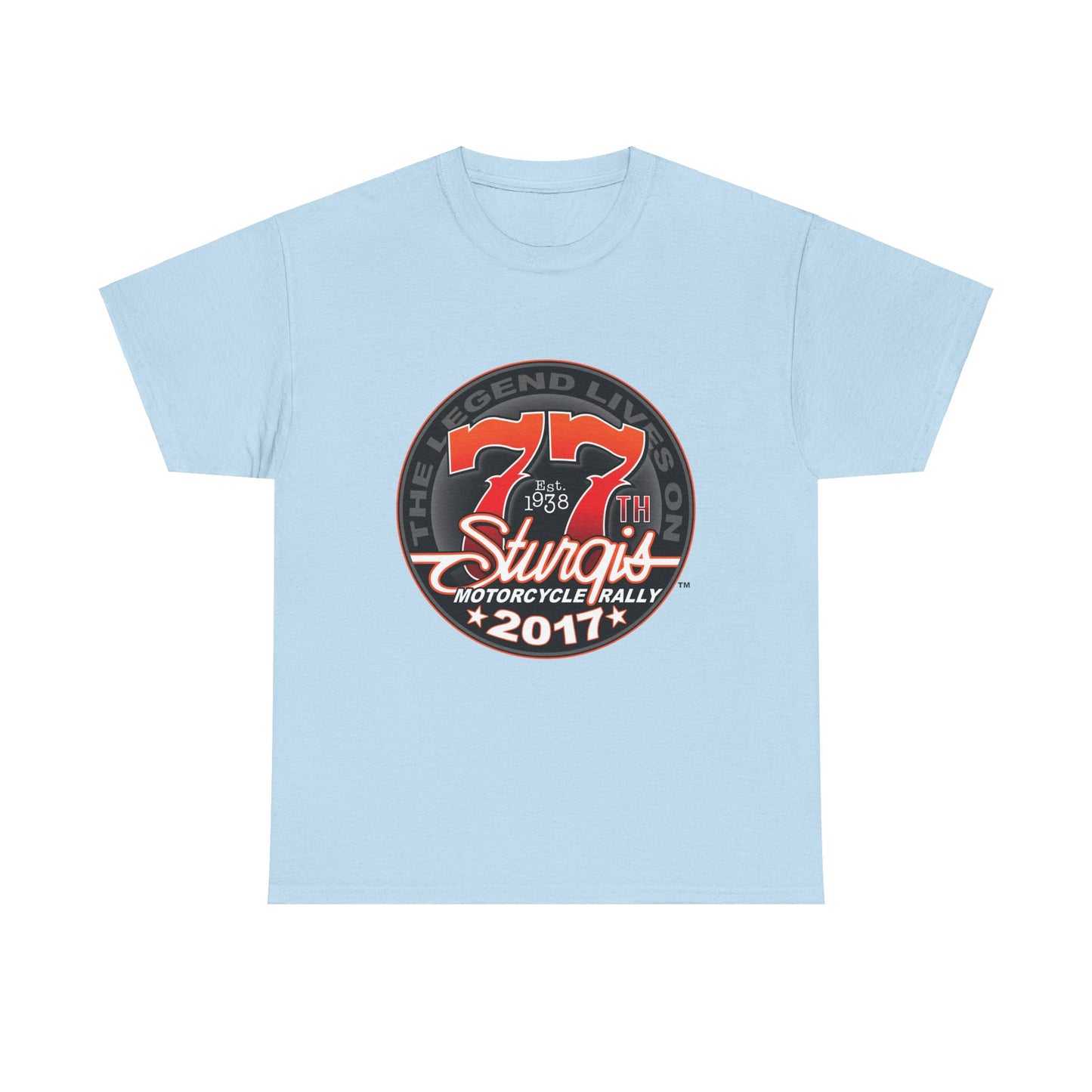 Classic Sturgis 77 2017 Biker Tee - Gildan® 5000 Heavy Cotton™, Edgy Design & Comfort
