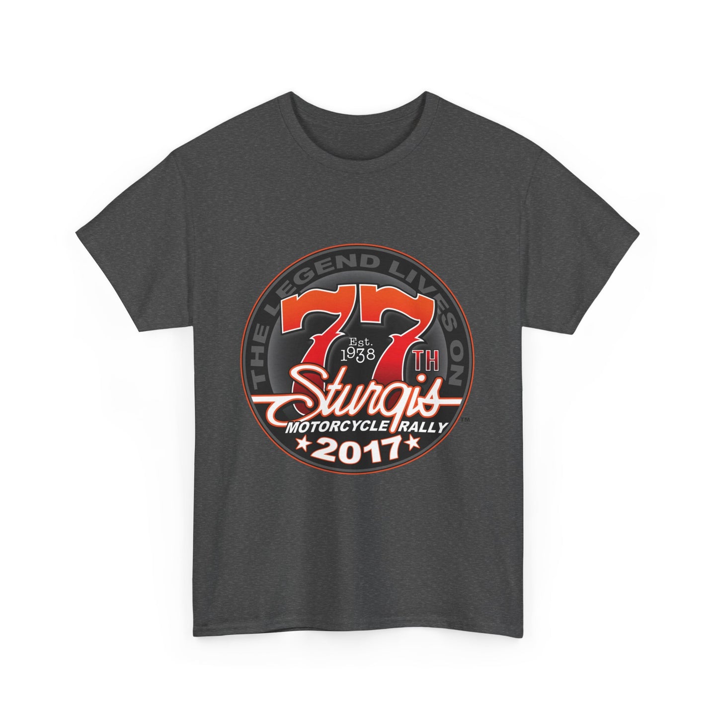 Classic Sturgis 77 2017 Biker Tee - Gildan® 5000 Heavy Cotton™, Edgy Design & Comfort