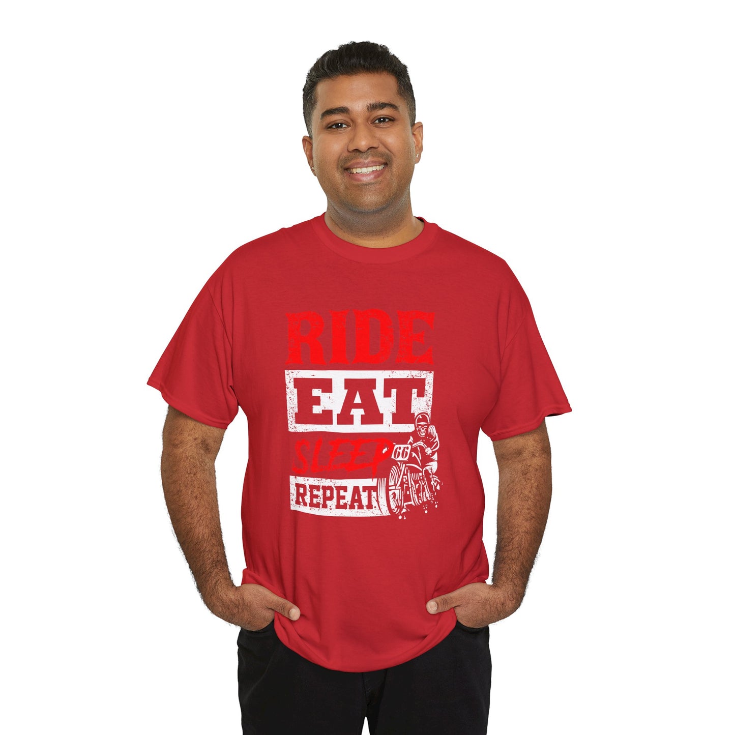 Ride, Eat, Sleep, Repeat Lifestyle Tee | Gildan® 5000 Heavy Cotton™ - Classic Comfort for Bikers