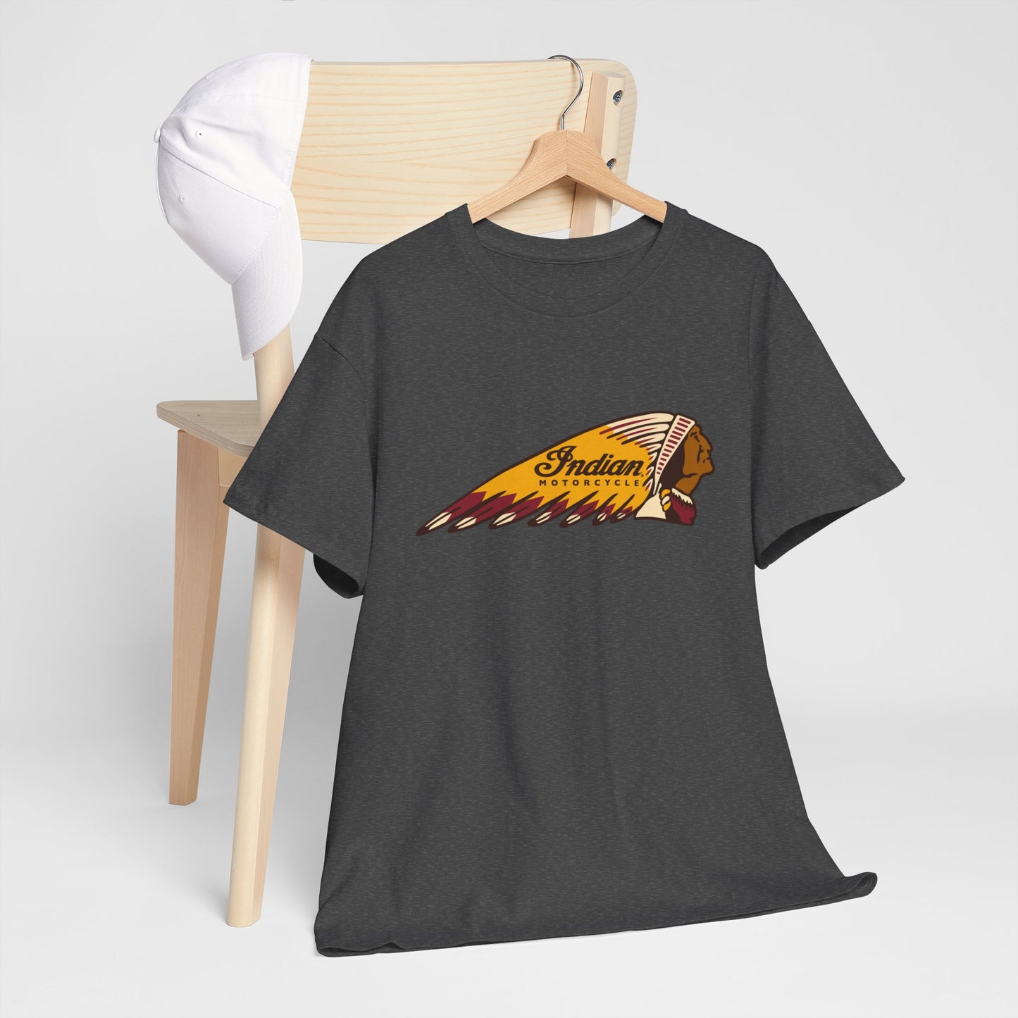 Indian Motorcycles Classic Tee - Gildan® 5000 Heavy Cotton™, Iconic Design, Perfect for Every Biker