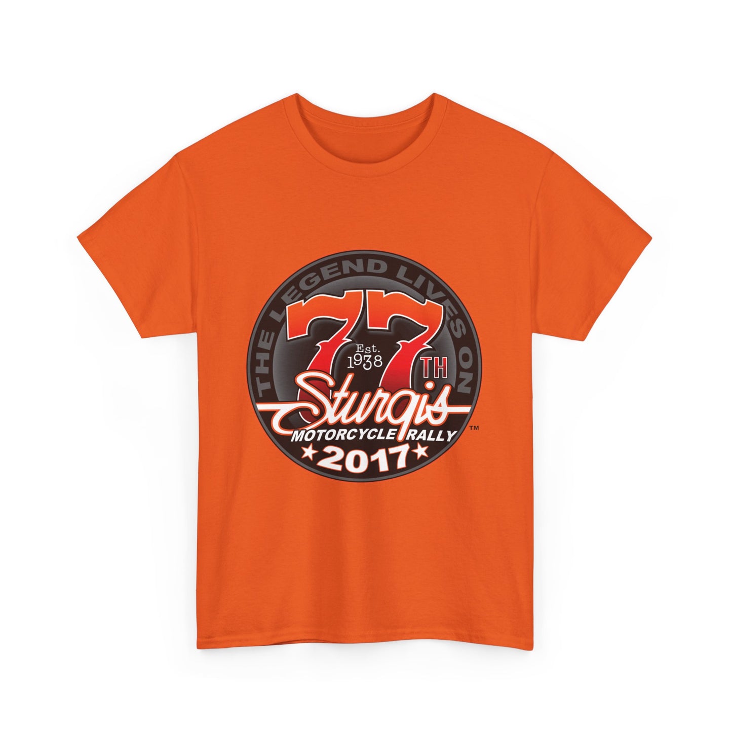 Classic Sturgis 77 2017 Biker Tee - Gildan® 5000 Heavy Cotton™, Edgy Design & Comfort