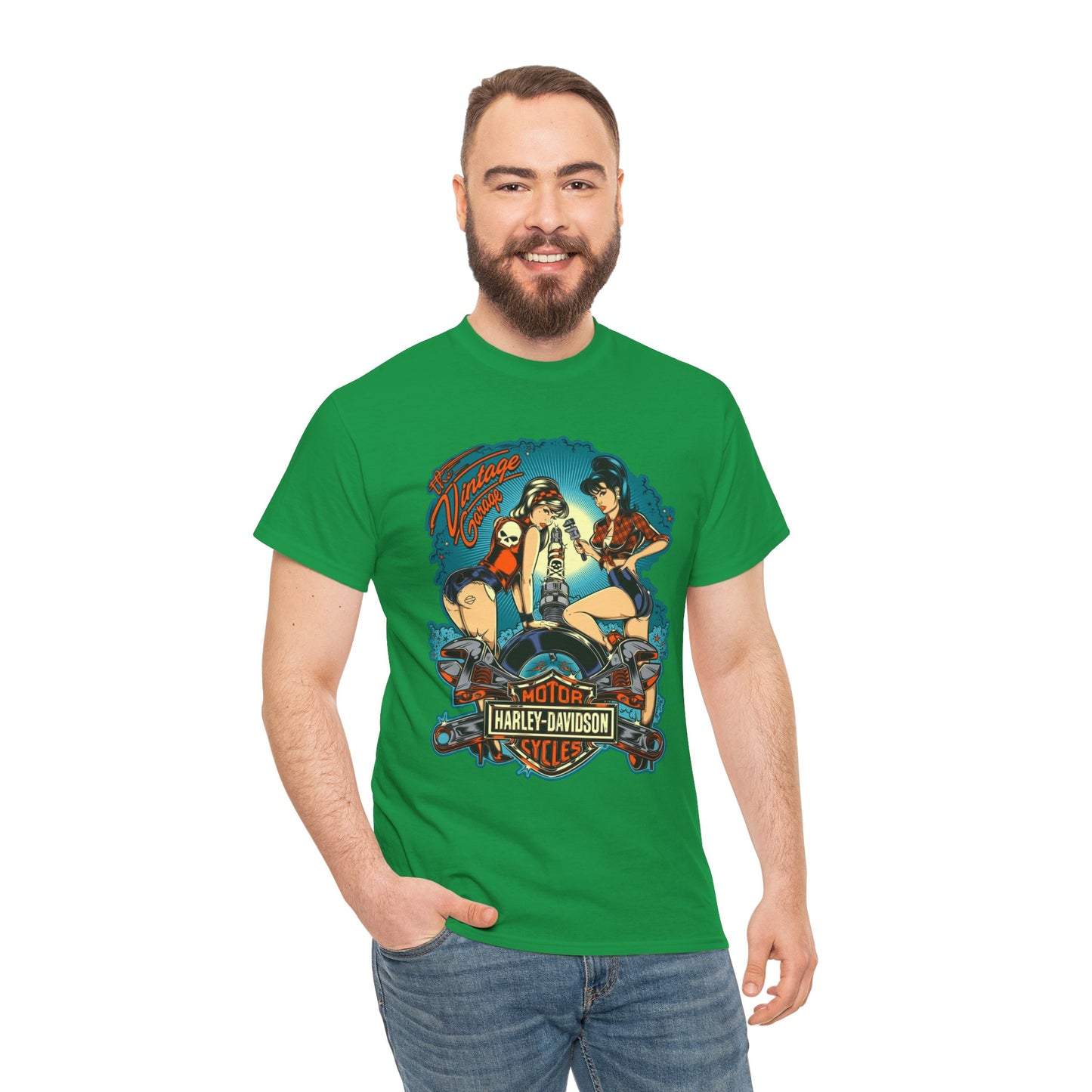 Harley Davidson T-Shirt | Gildan® 5000 Heavy Cotton™, Classic Fit, Timeless Biker Style