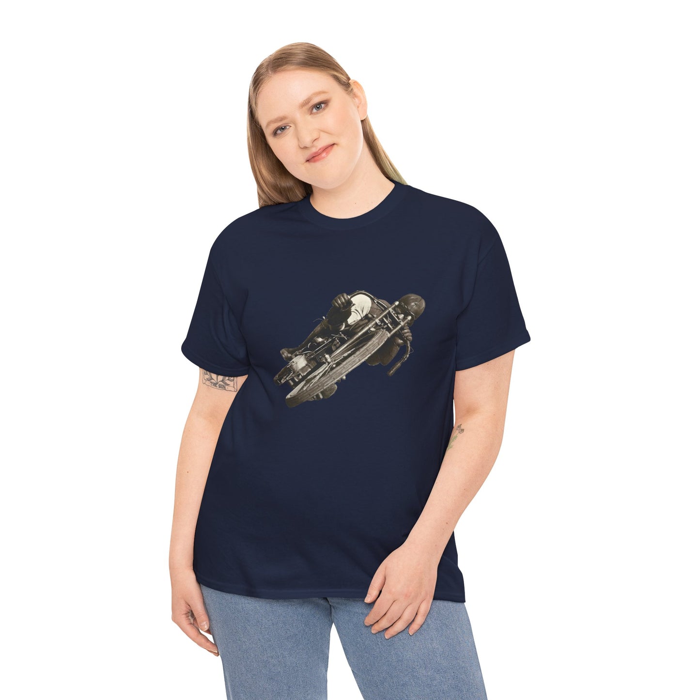 Stay Timeless with Leaning Hard Vintage Biker T-Shirt on Gildan 5000