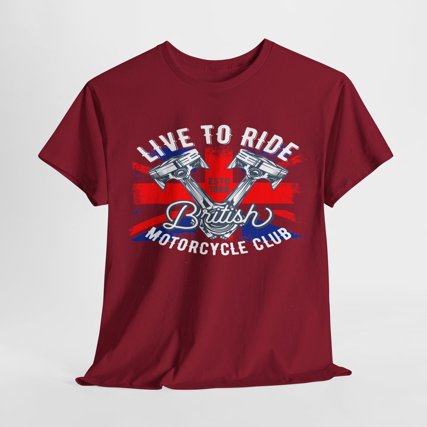 Live To Ride T-Shirt | Gildan® 5000 Heavy Cotton™ - Edgy Biker Style with Classic Fit