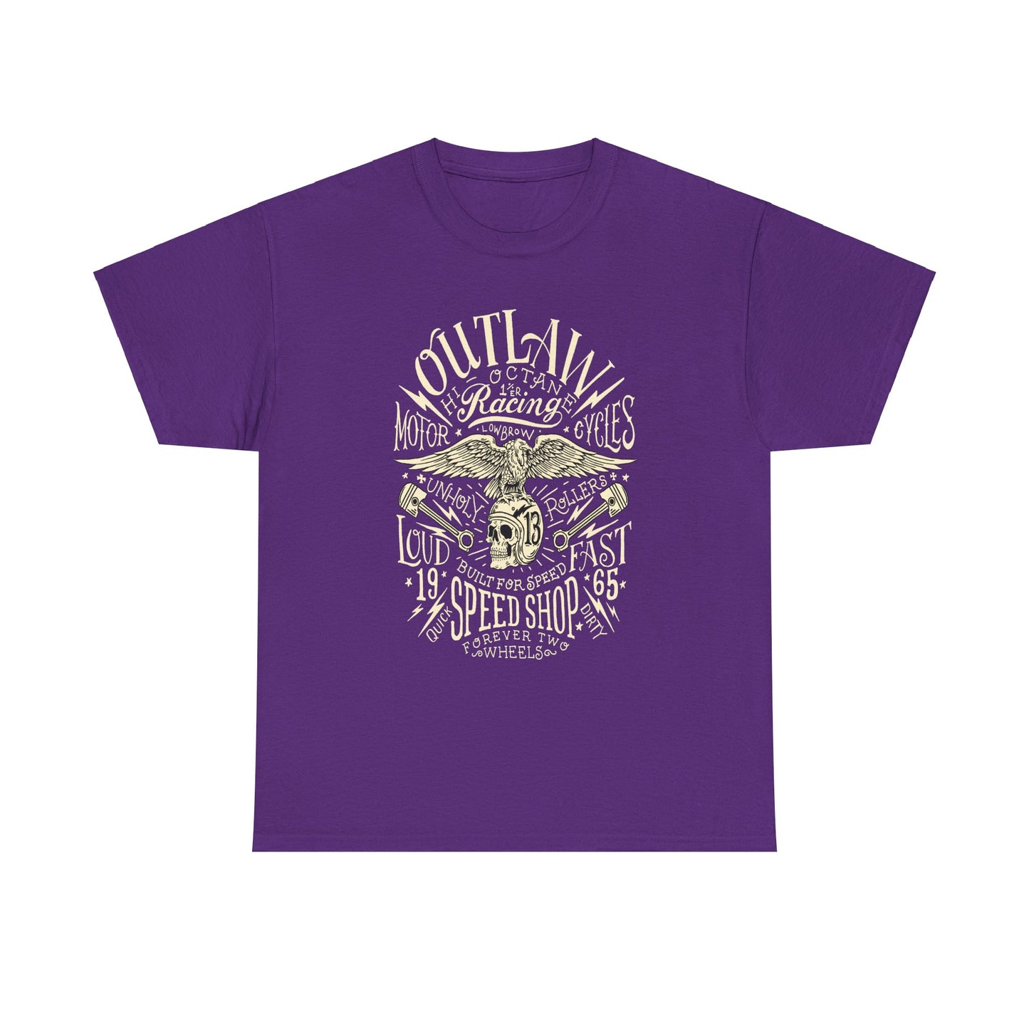 Outlaw Speedshop Biker Tee | Gildan® 5000 Heavy Cotton™ - Bold Design, Durable & Comfortable for Riders
