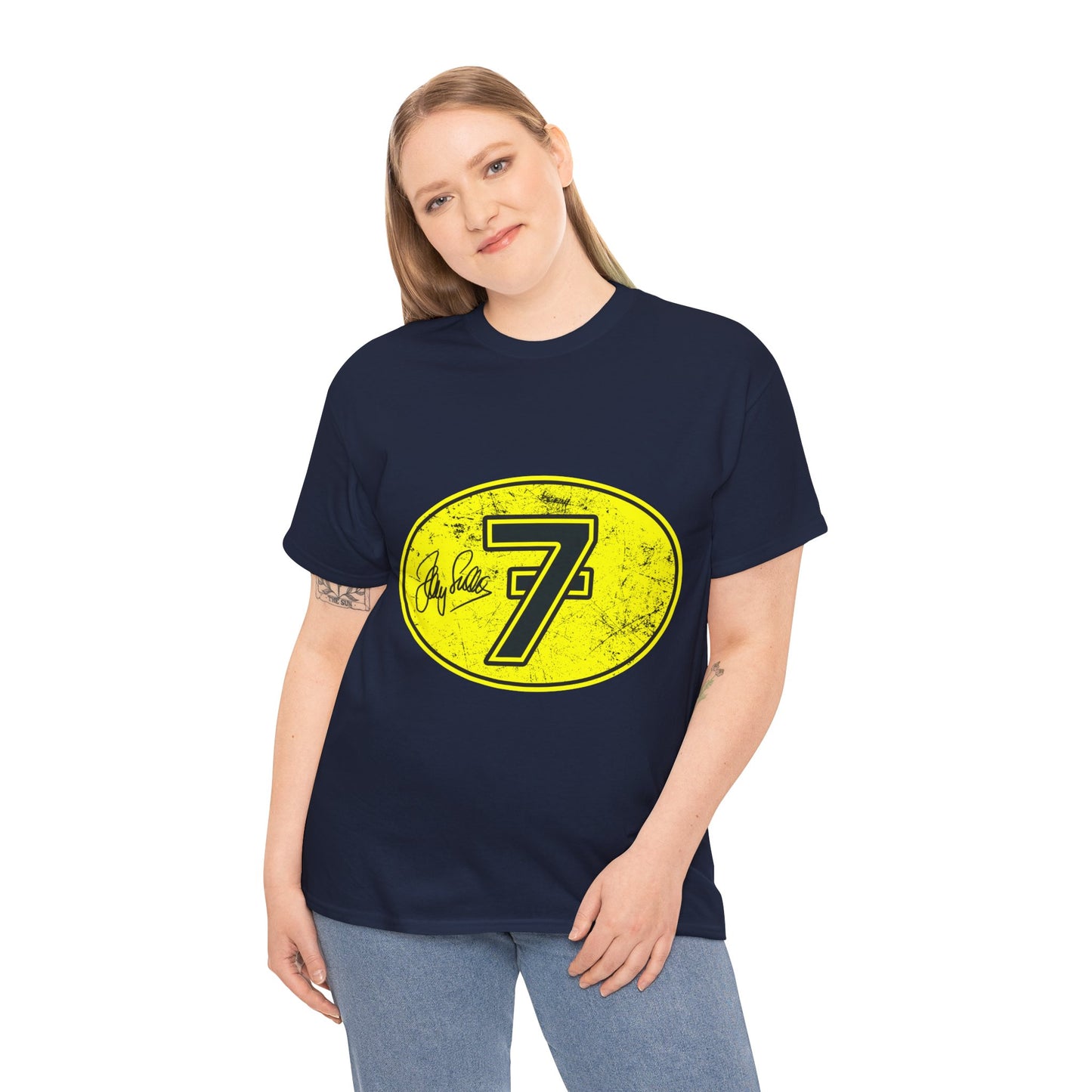 Barry Sheene No. 7 Tee | Gildan® 5000 Heavy Cotton™, Ideal for Motorcycle Enthusiasts