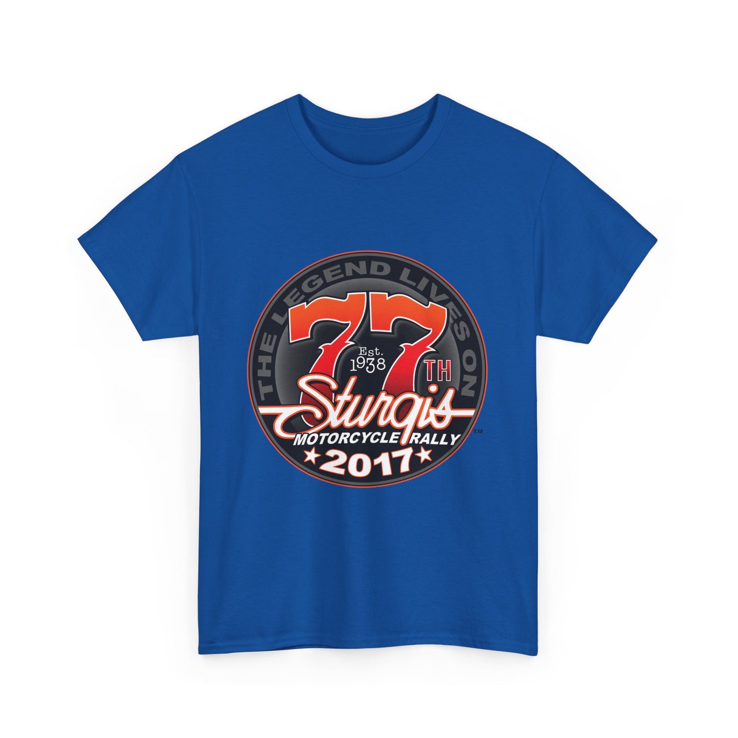 Classic Sturgis 77 2017 Biker Tee - Gildan® 5000 Heavy Cotton™, Edgy Design & Comfort