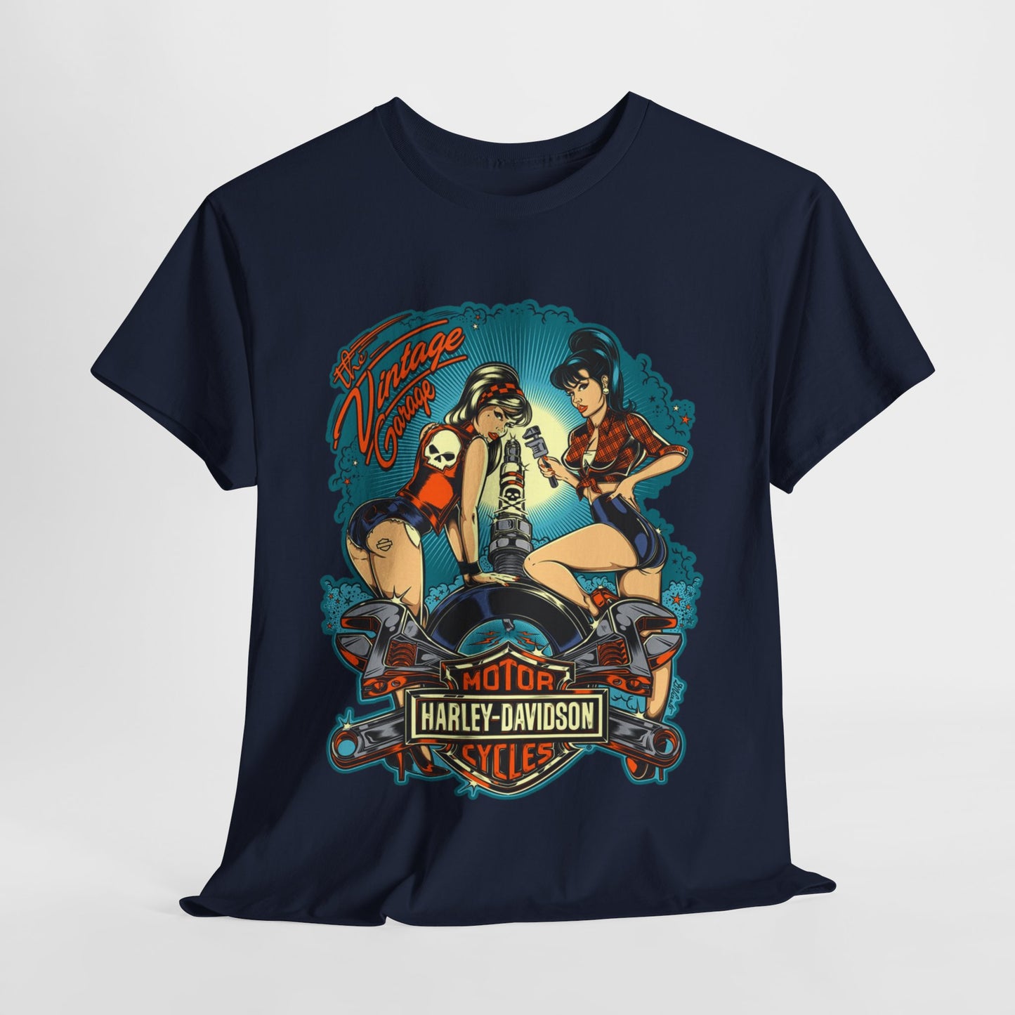 Harley Davidson T-Shirt | Gildan® 5000 Heavy Cotton™, Classic Fit, Timeless Biker Style