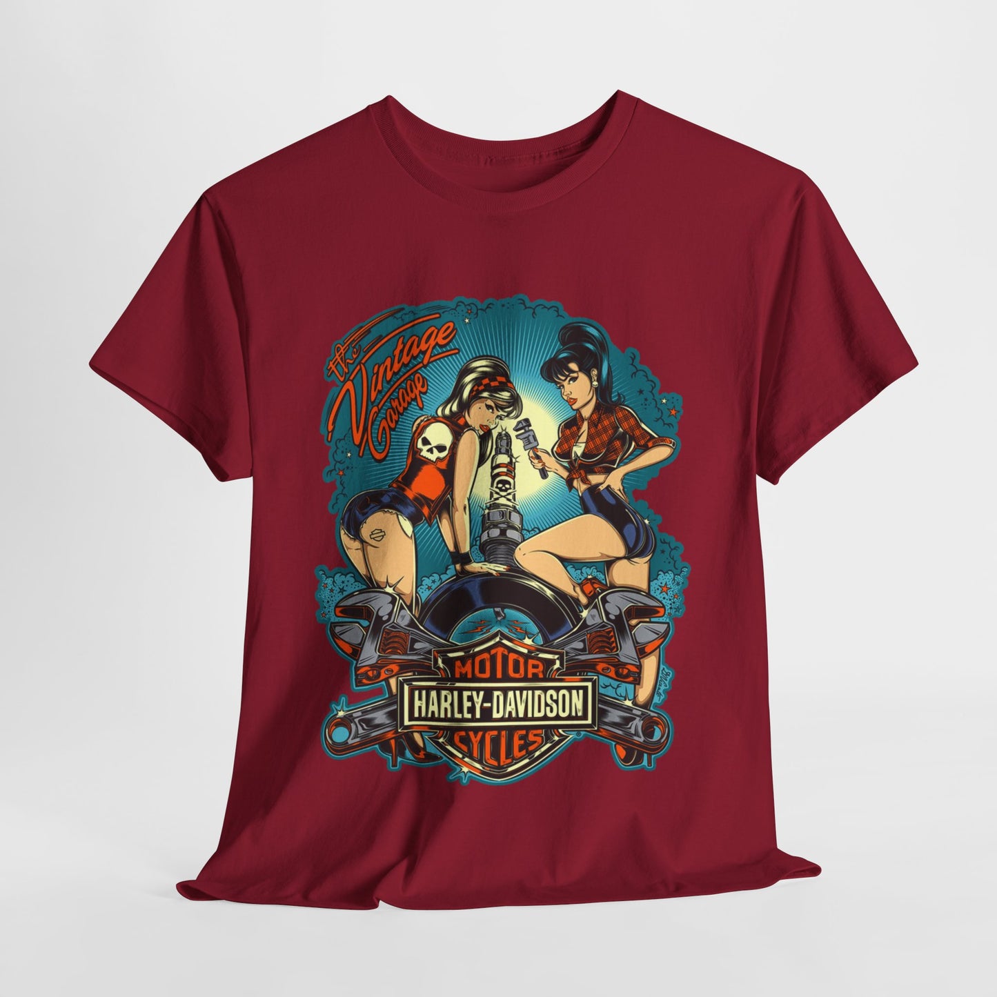 Harley Davidson T-Shirt | Gildan® 5000 Heavy Cotton™, Classic Fit, Timeless Biker Style