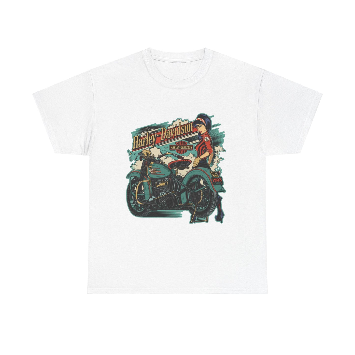 Harley-Davidson 1903 Retro T-Shirt - Gildan® 5000 Heavy Cotton™, Timeless Style, Built for Riders
