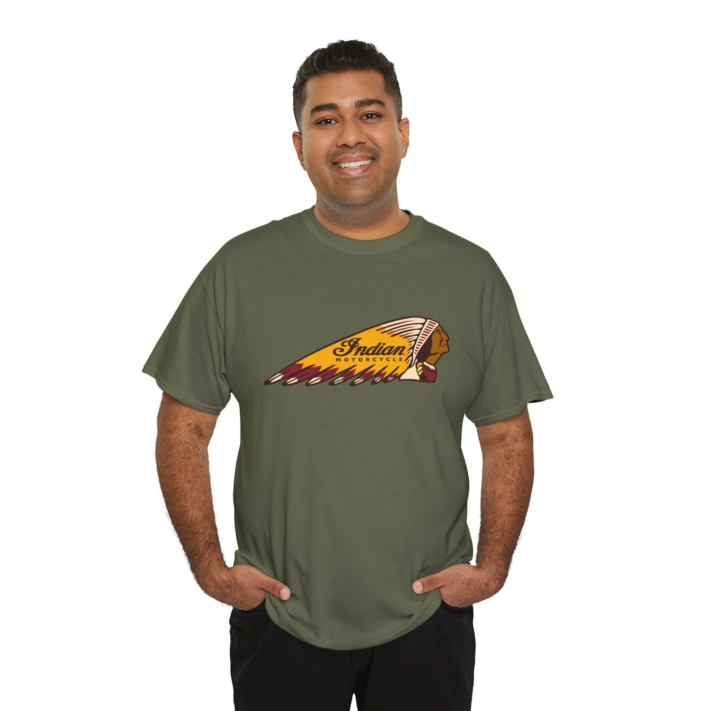 Indian Motorcycles Classic Tee - Gildan® 5000 Heavy Cotton™, Iconic Design, Perfect for Every Biker