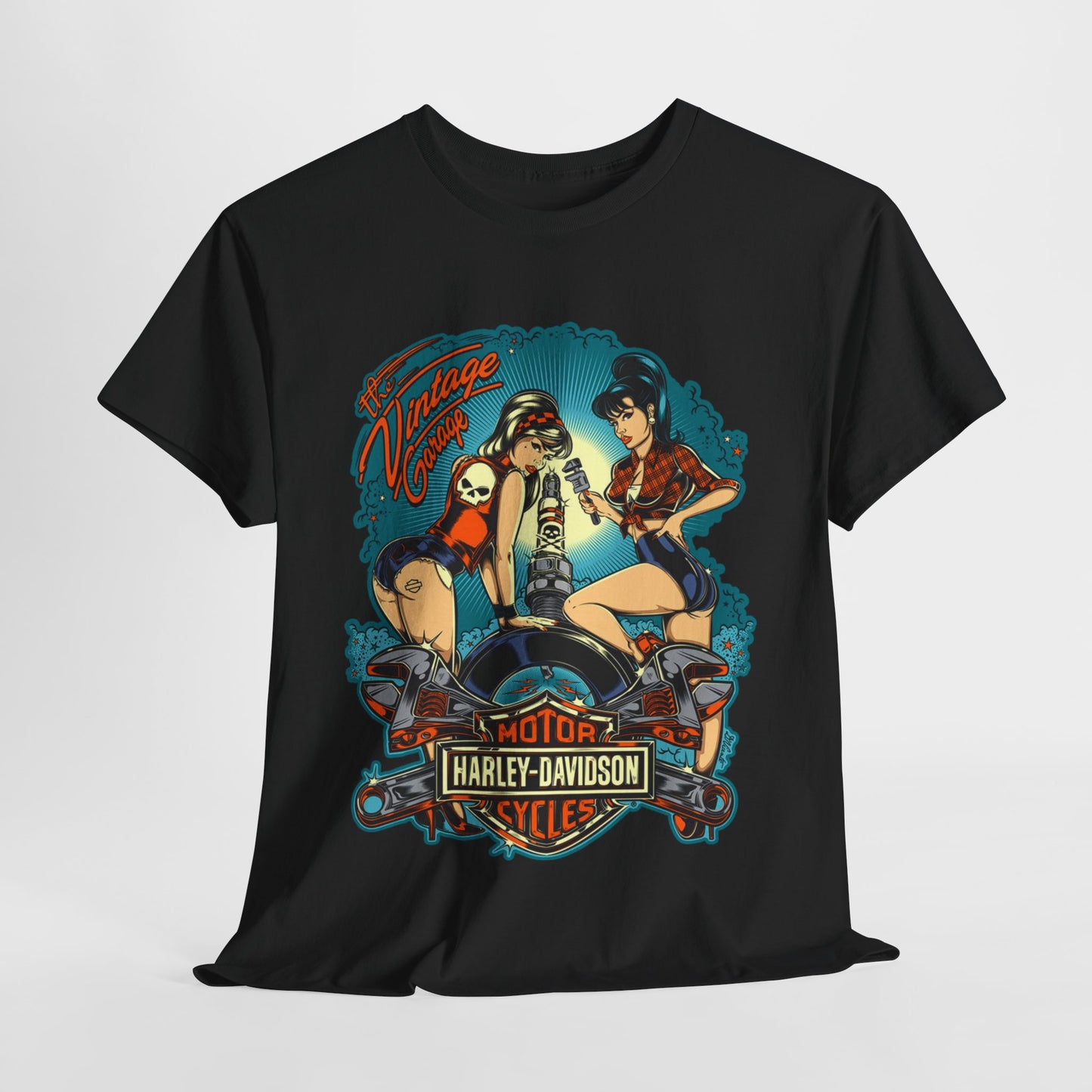Harley Davidson T-Shirt | Gildan® 5000 Heavy Cotton™, Classic Fit, Timeless Biker Style