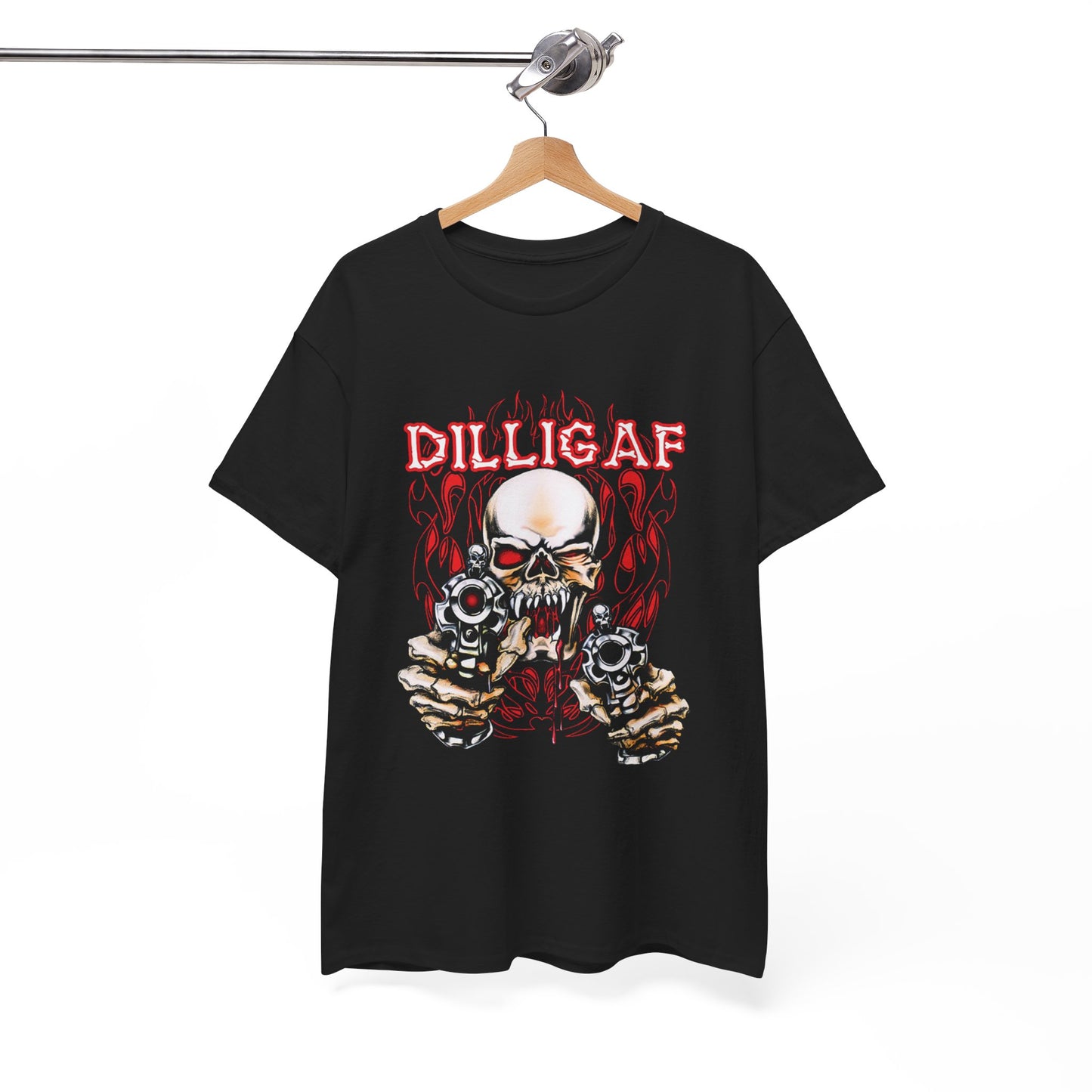 Edgy and Bold: DILLIGAF T-Shirt - Gildan® 5000 Heavy Cotton™, Built for Bikers