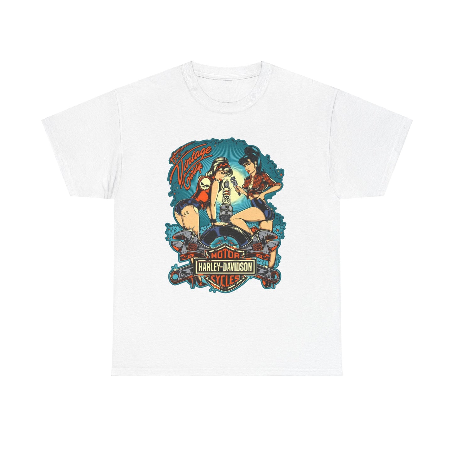 Harley Davidson T-Shirt | Gildan® 5000 Heavy Cotton™, Classic Fit, Timeless Biker Style
