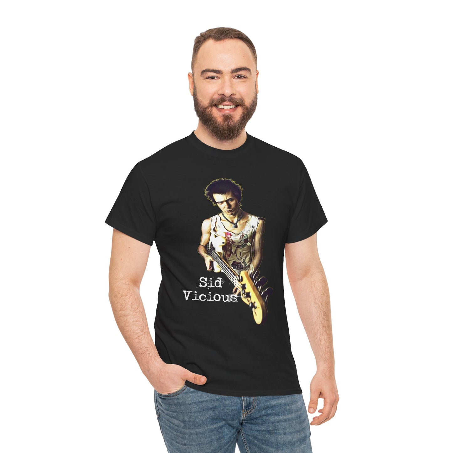 Sid Vicious Design Shirt: Stylish Edge in Heavy Cotton