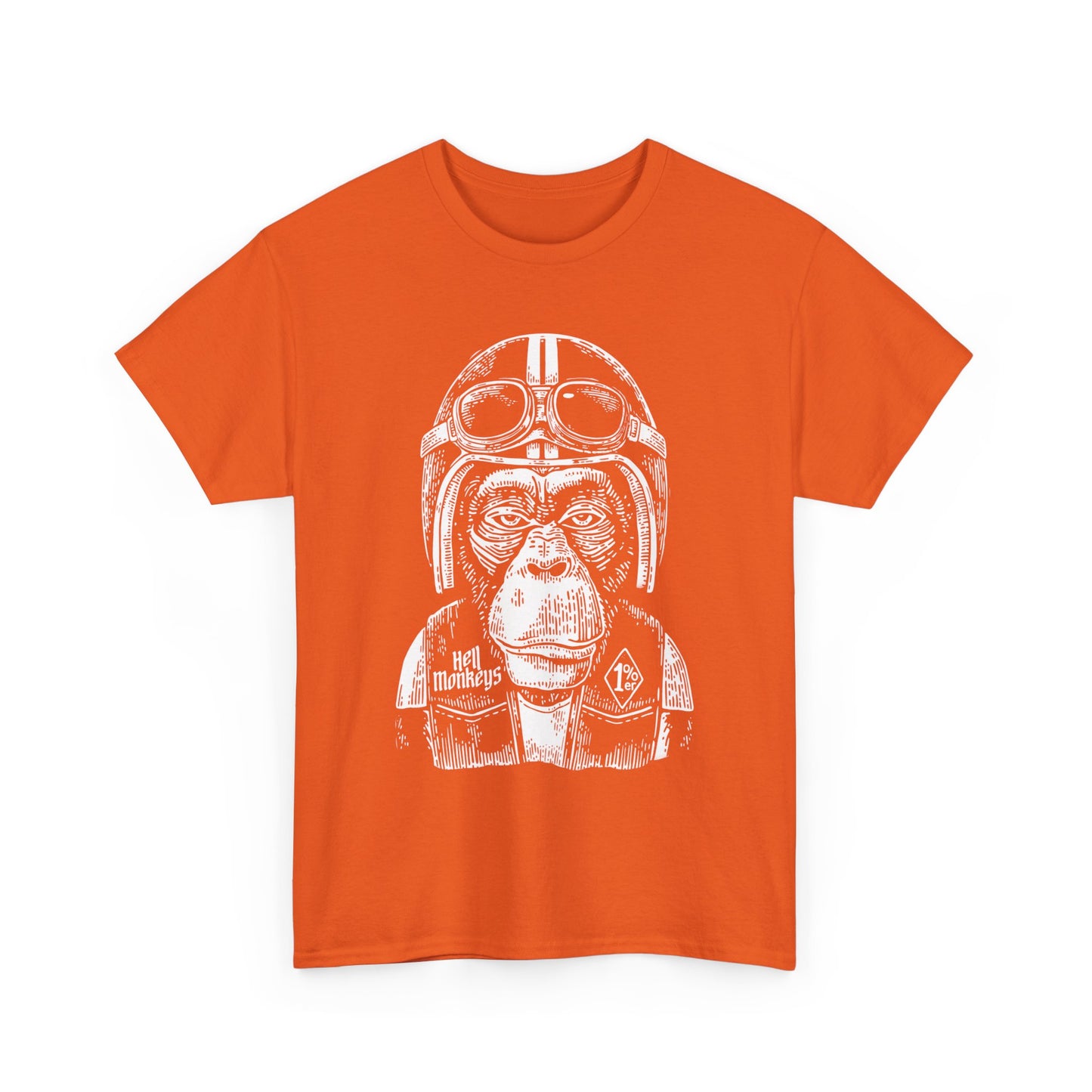 Ride Wild: Hell's Monkey Ape Biker T-Shirt - Gildan® 5000 Heavy Cotton™, Rugged Style for True Bikers