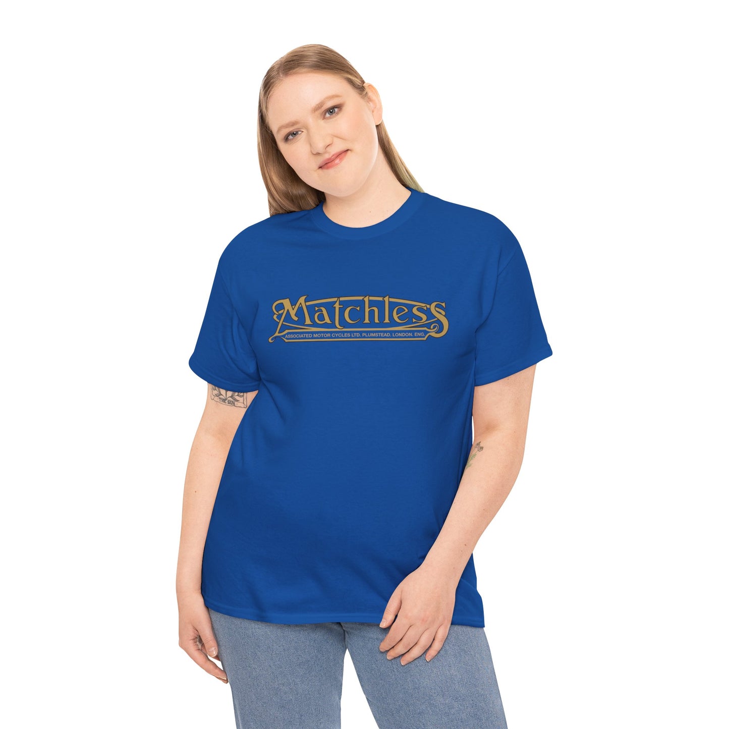 Elegant Rib Collar Matchless Motorcycles Logo T-shirt