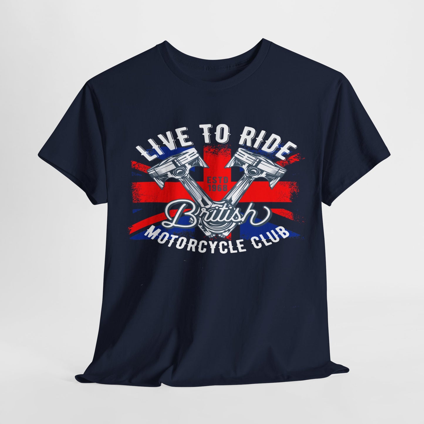 Live To Ride T-Shirt | Gildan® 5000 Heavy Cotton™ - Edgy Biker Style with Classic Fit