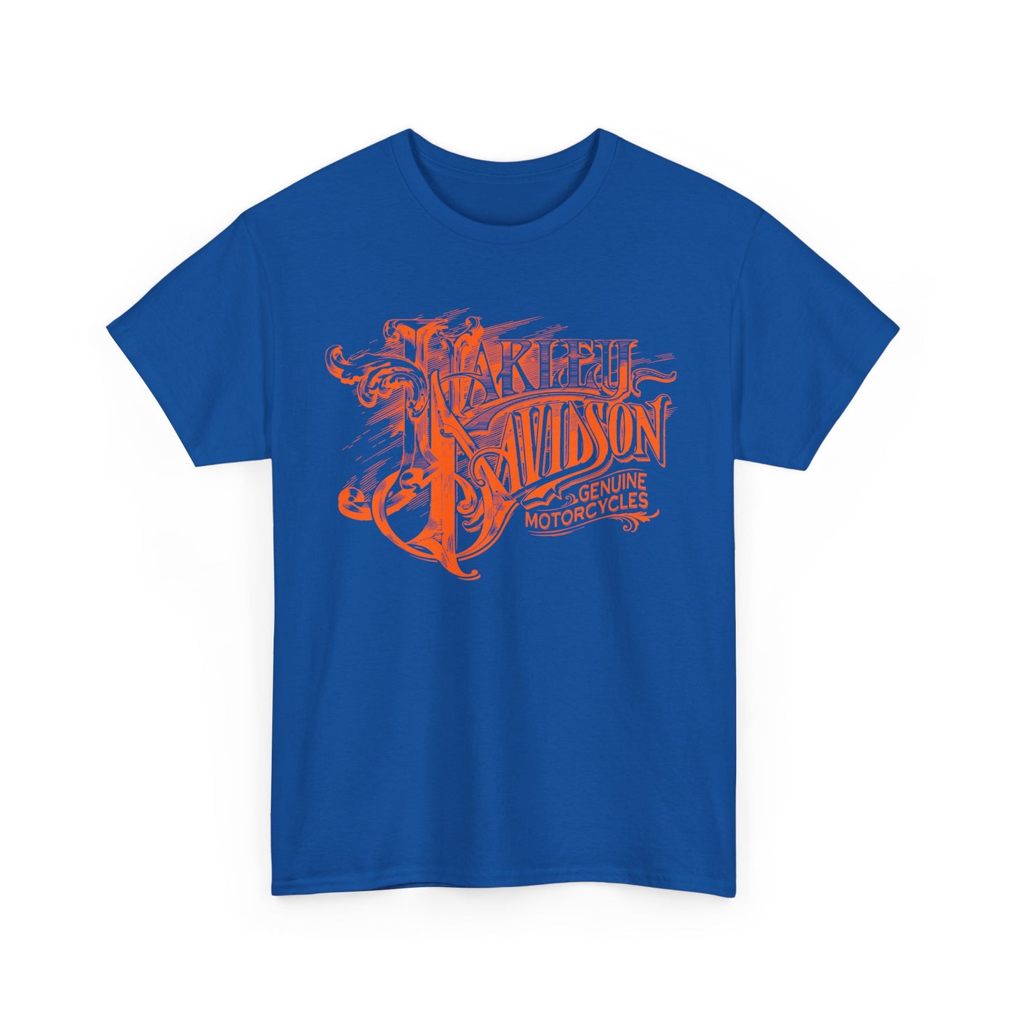 Harley Davidson Text Tee - Gildan® 5000 Heavy Cotton™, Sleek and Stylish Design, Edgy & Comfortable Streetwear