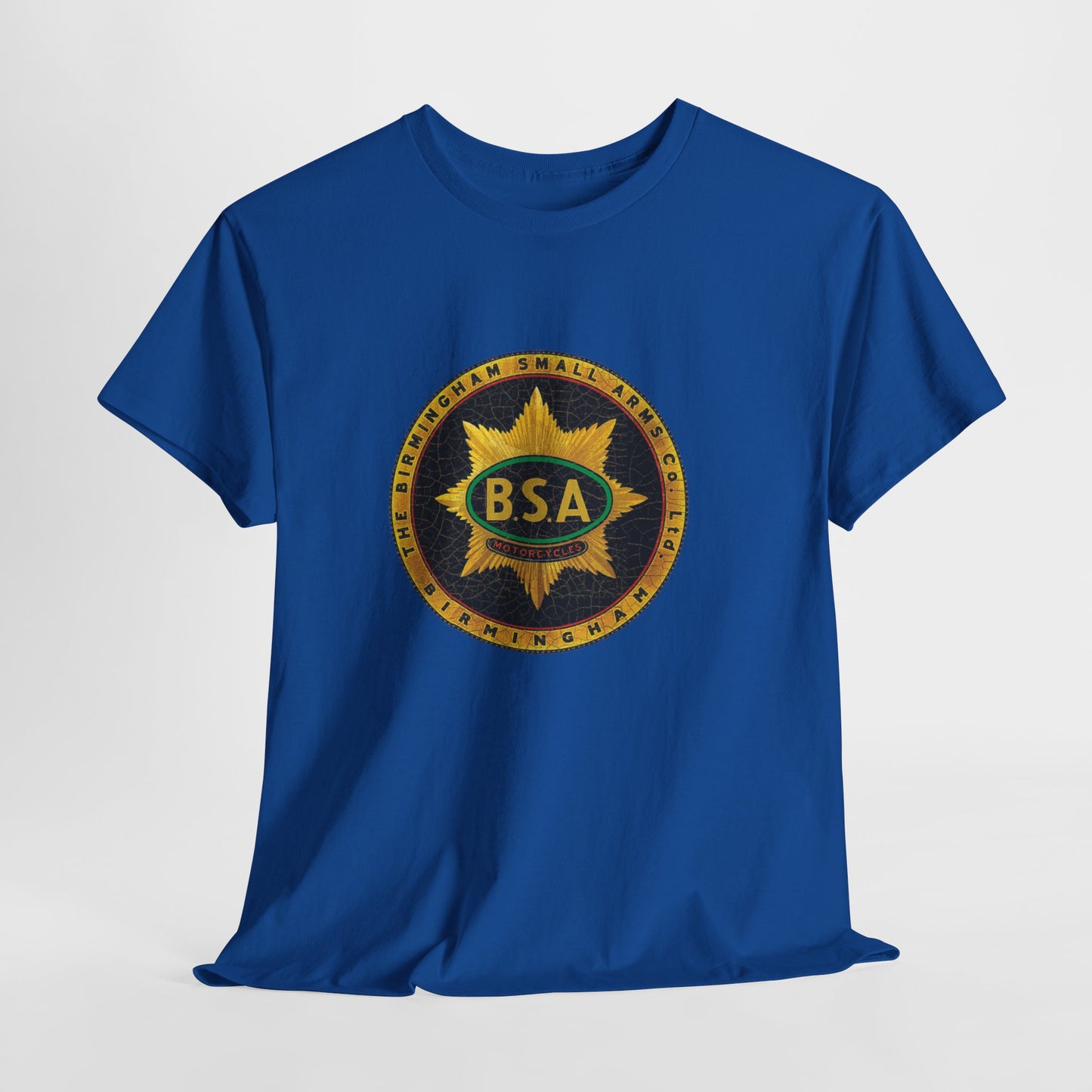 Vintage BSA Logo Tee - Gildan® 5000 Heavy Cotton™, Perfect for Bikers & Motorcycle Enthusiasts
