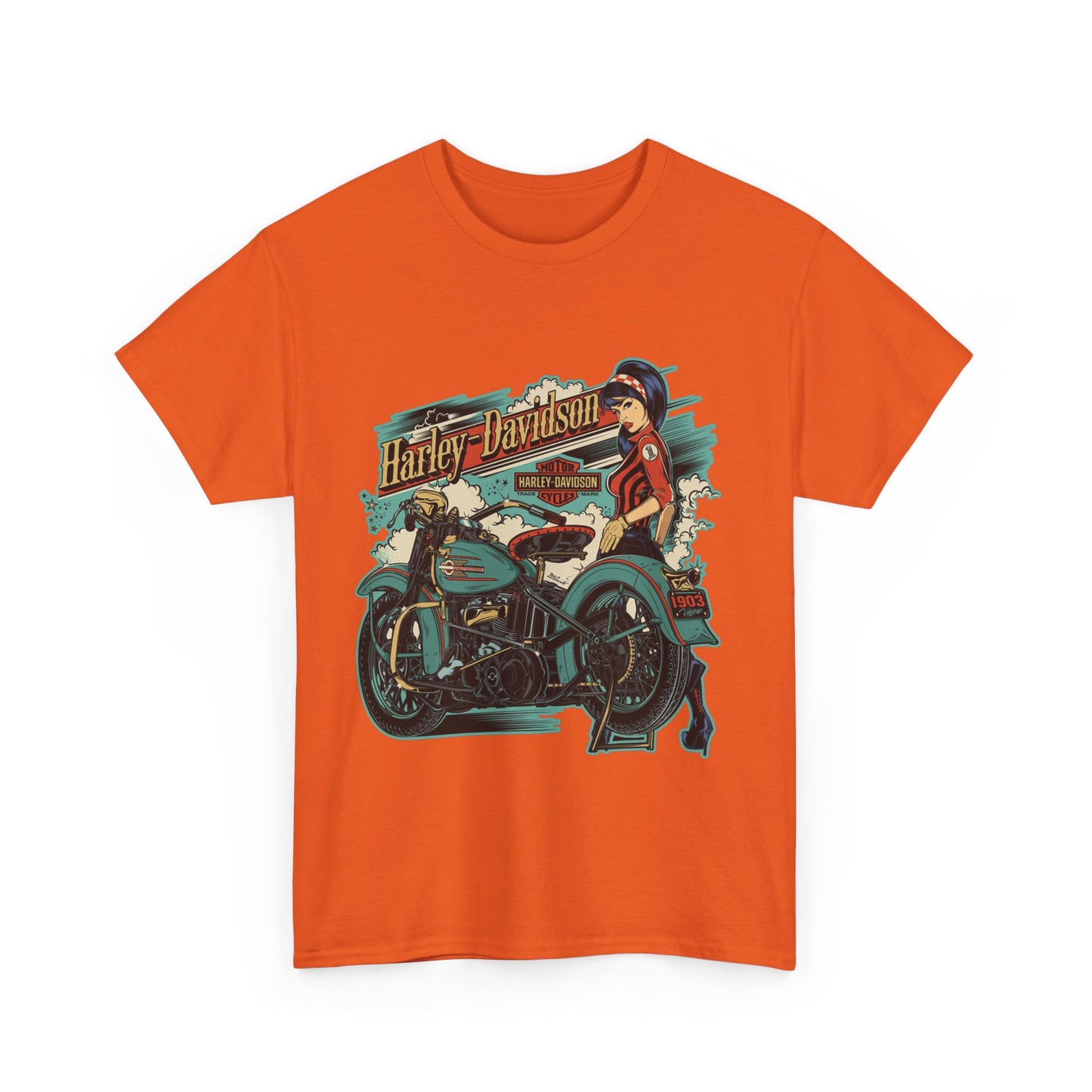 Harley-Davidson 1903 Retro T-Shirt - Gildan® 5000 Heavy Cotton™, Timeless Style, Built for Riders