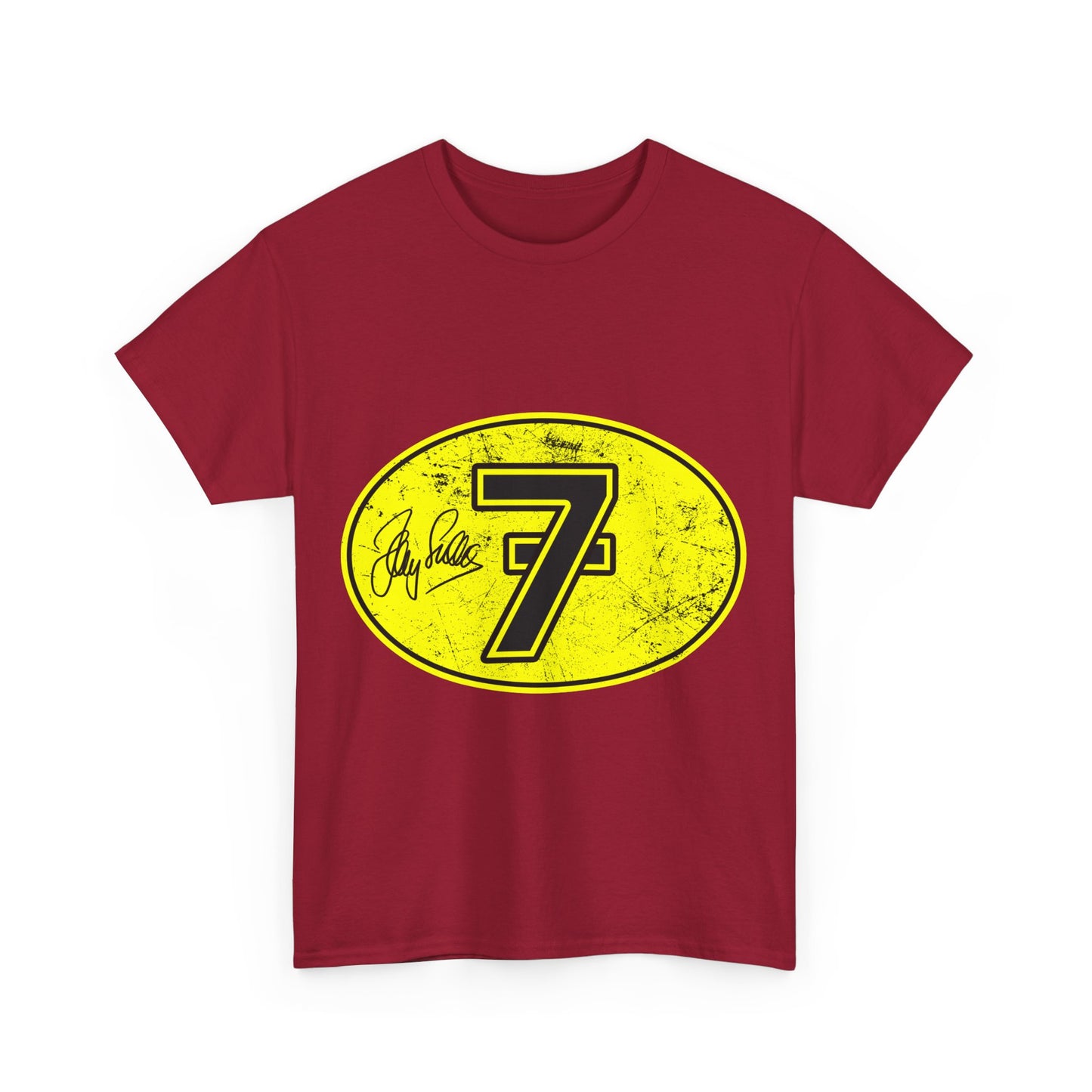 Barry Sheene No. 7 Tee | Gildan® 5000 Heavy Cotton™, Ideal for Motorcycle Enthusiasts