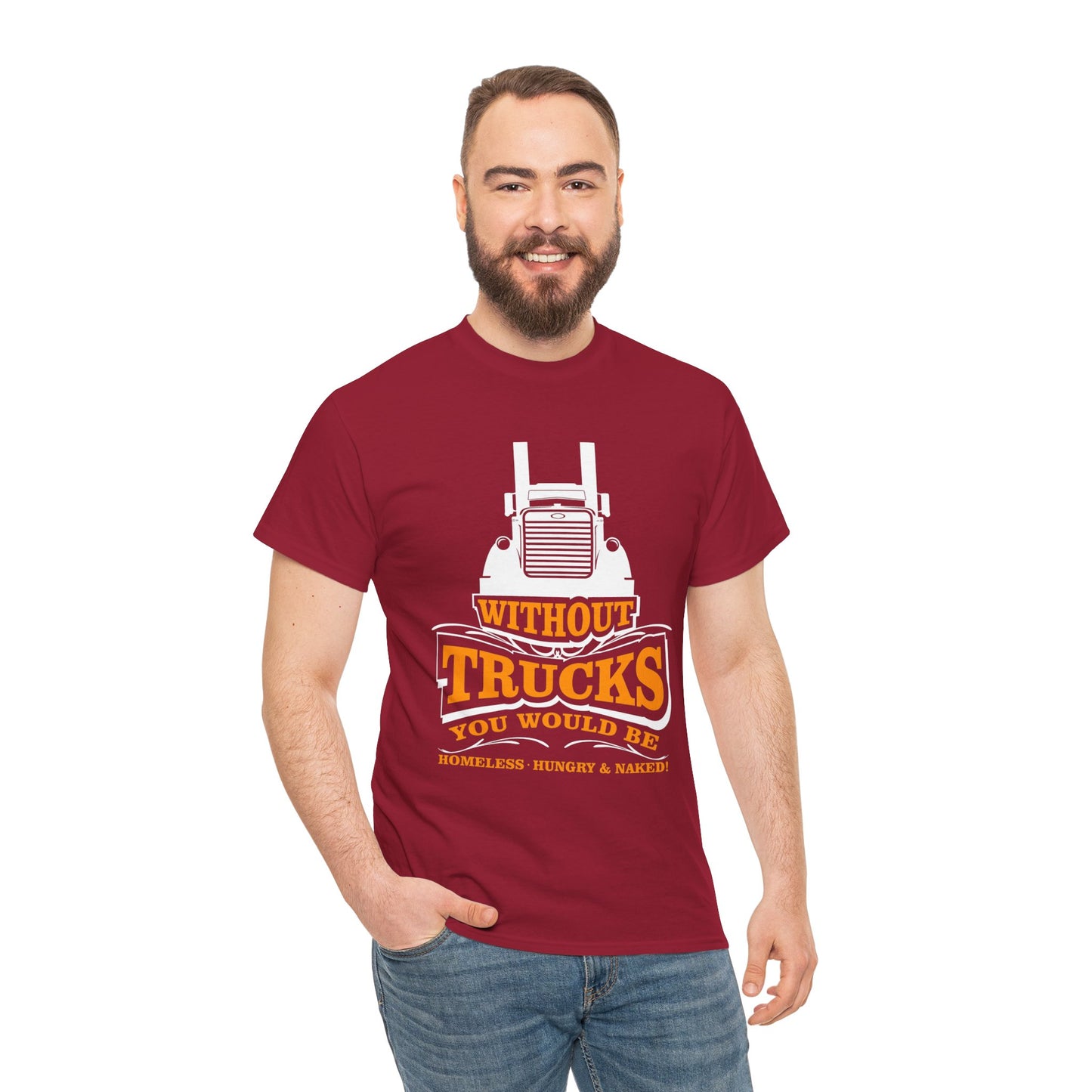 Edgy Trucker Style: Without Trucks You’d Be... Heavy Cotton Shirt