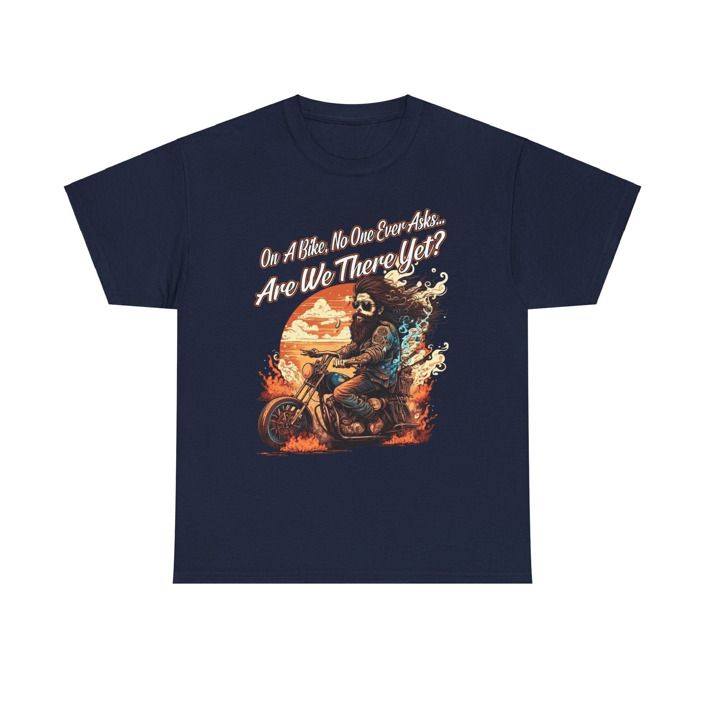Heavy Cotton 'Are We There Yet?' Biker Tee - Classic Style for Road Warriors