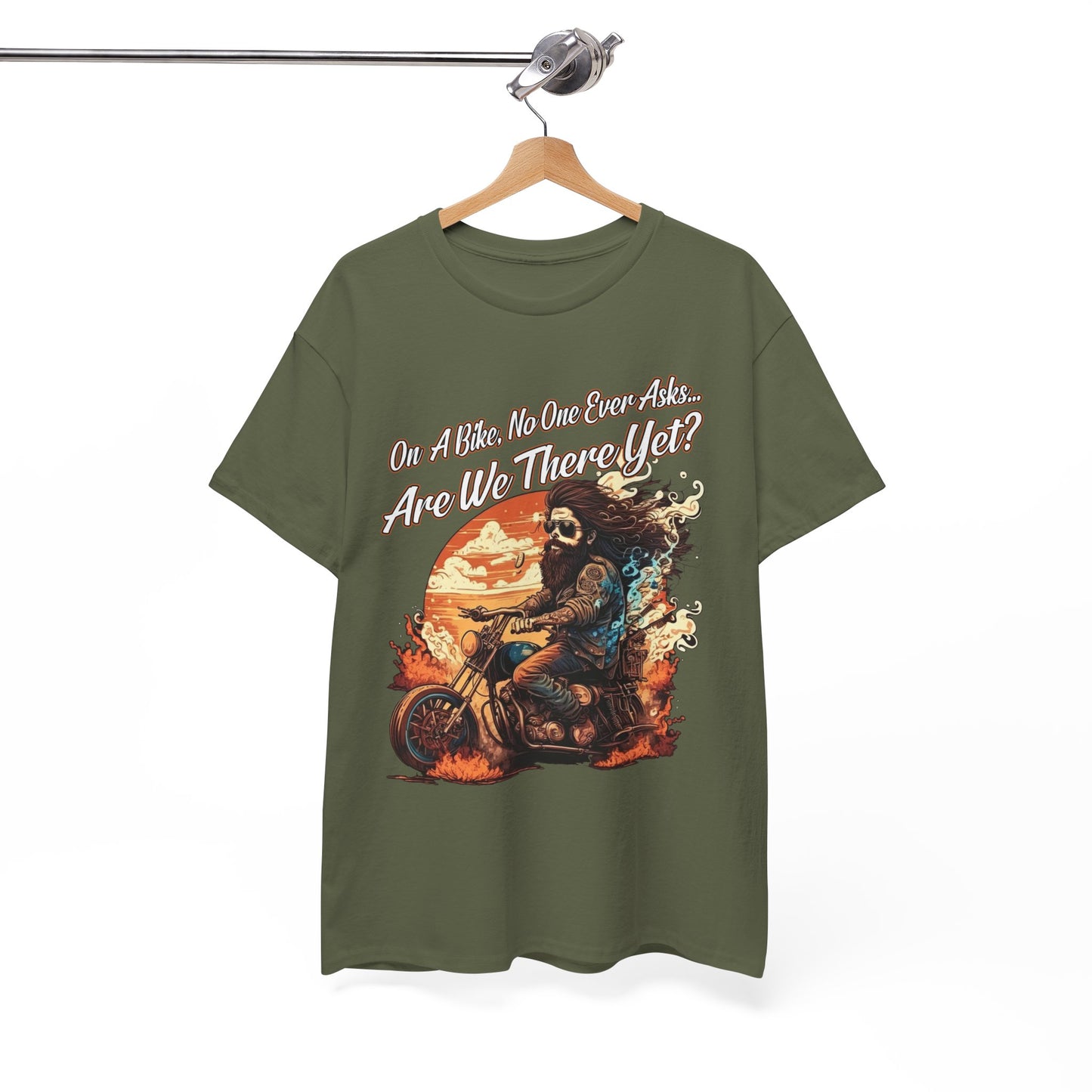 Heavy Cotton 'Are We There Yet?' Biker Tee - Classic Style for Road Warriors
