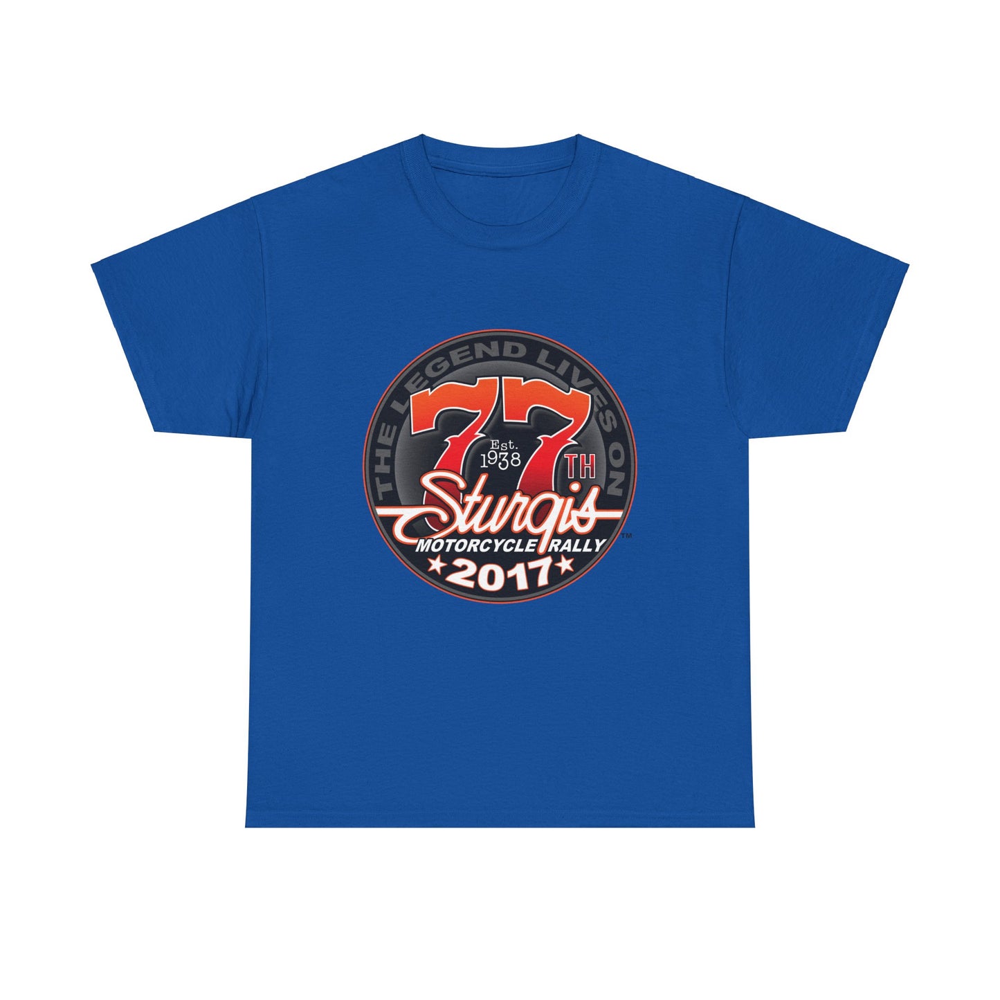 Classic Sturgis 77 2017 Biker Tee - Gildan® 5000 Heavy Cotton™, Edgy Design & Comfort