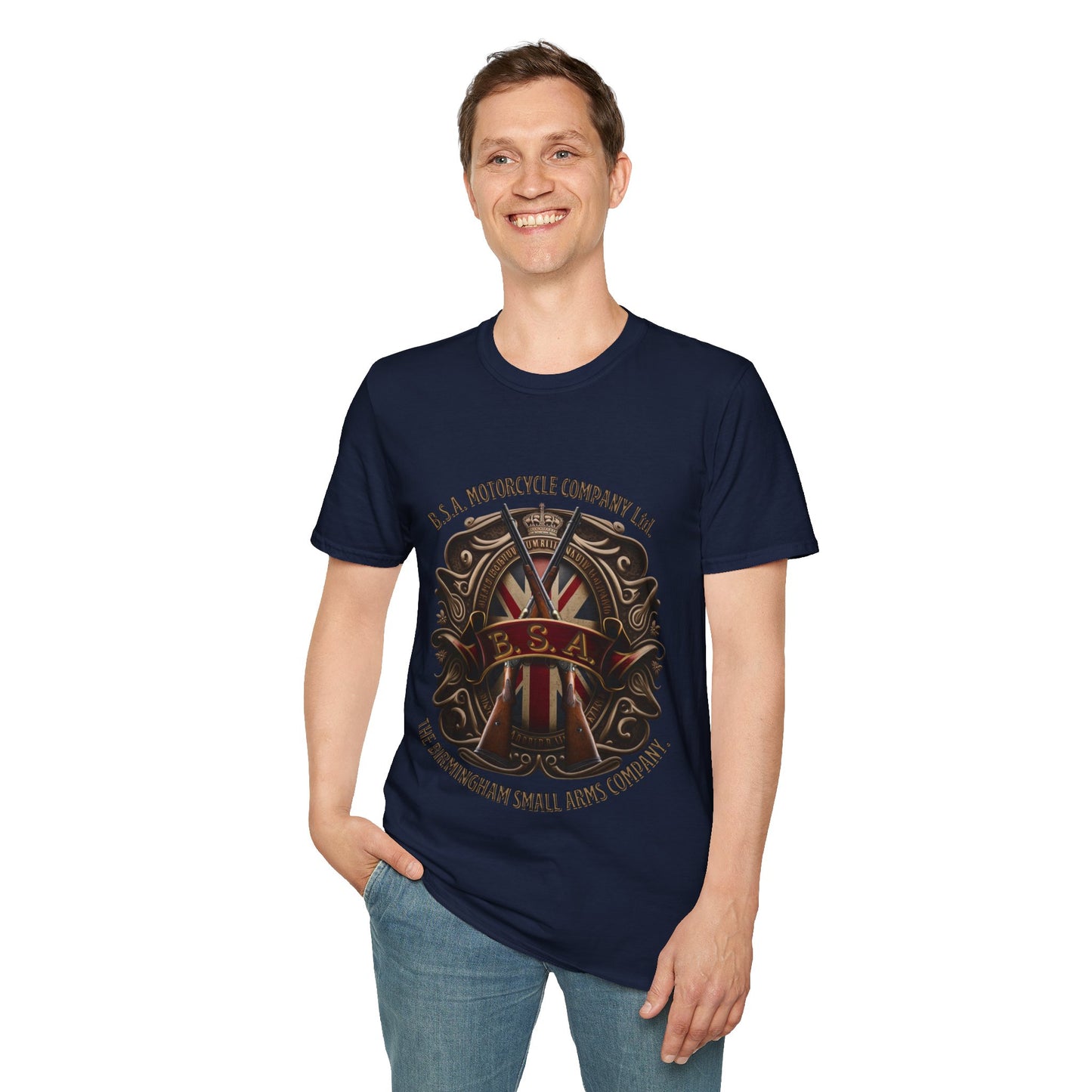 BSA Motorcycle Company Heritage Tee - Gildan® 5000 Heavy Cotton™, Classic Comfort for Enthusiasts