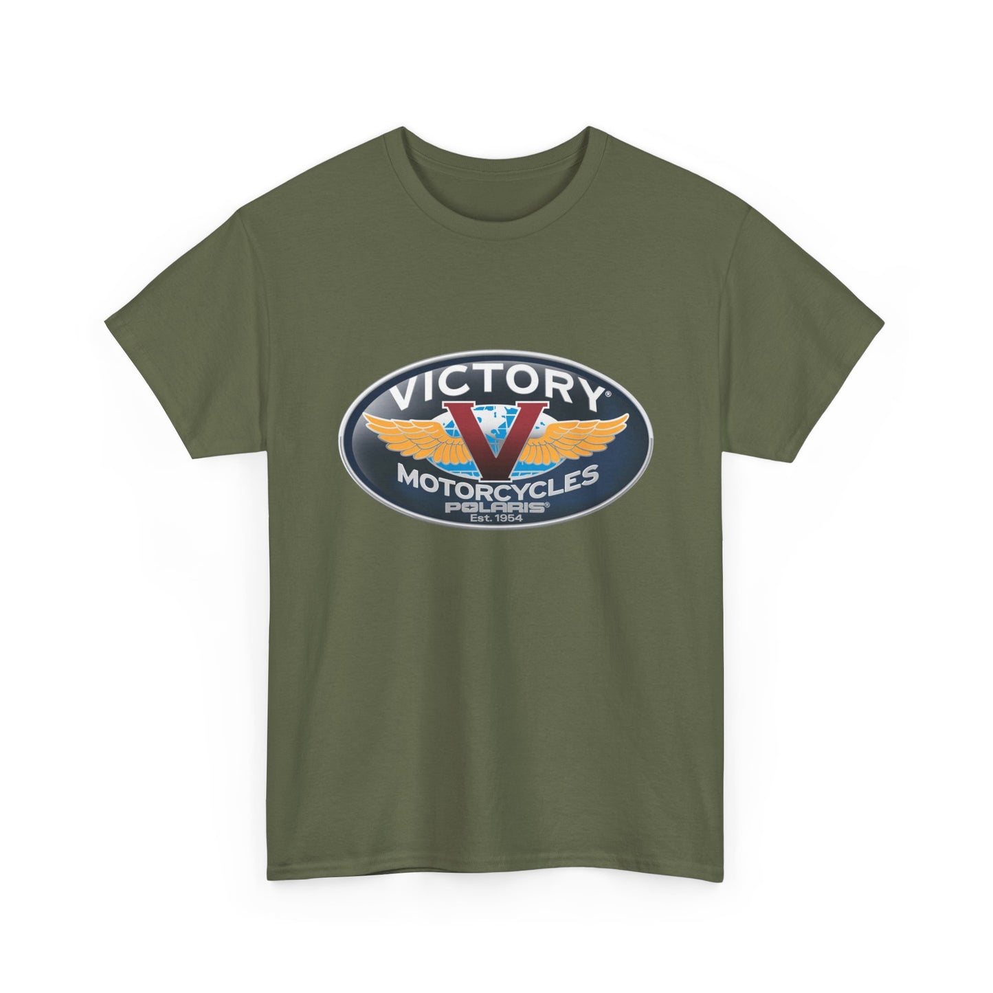 Victory Polaris Logo Tee - Gildan® 5000 Heavy Cotton™, Quality Fabric for the Modern Biker