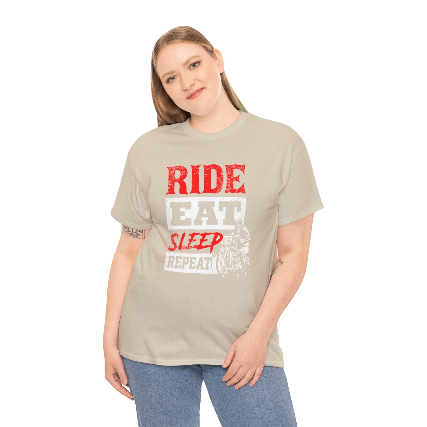Ride, Eat, Sleep, Repeat Lifestyle Tee | Gildan® 5000 Heavy Cotton™ - Classic Comfort for Bikers
