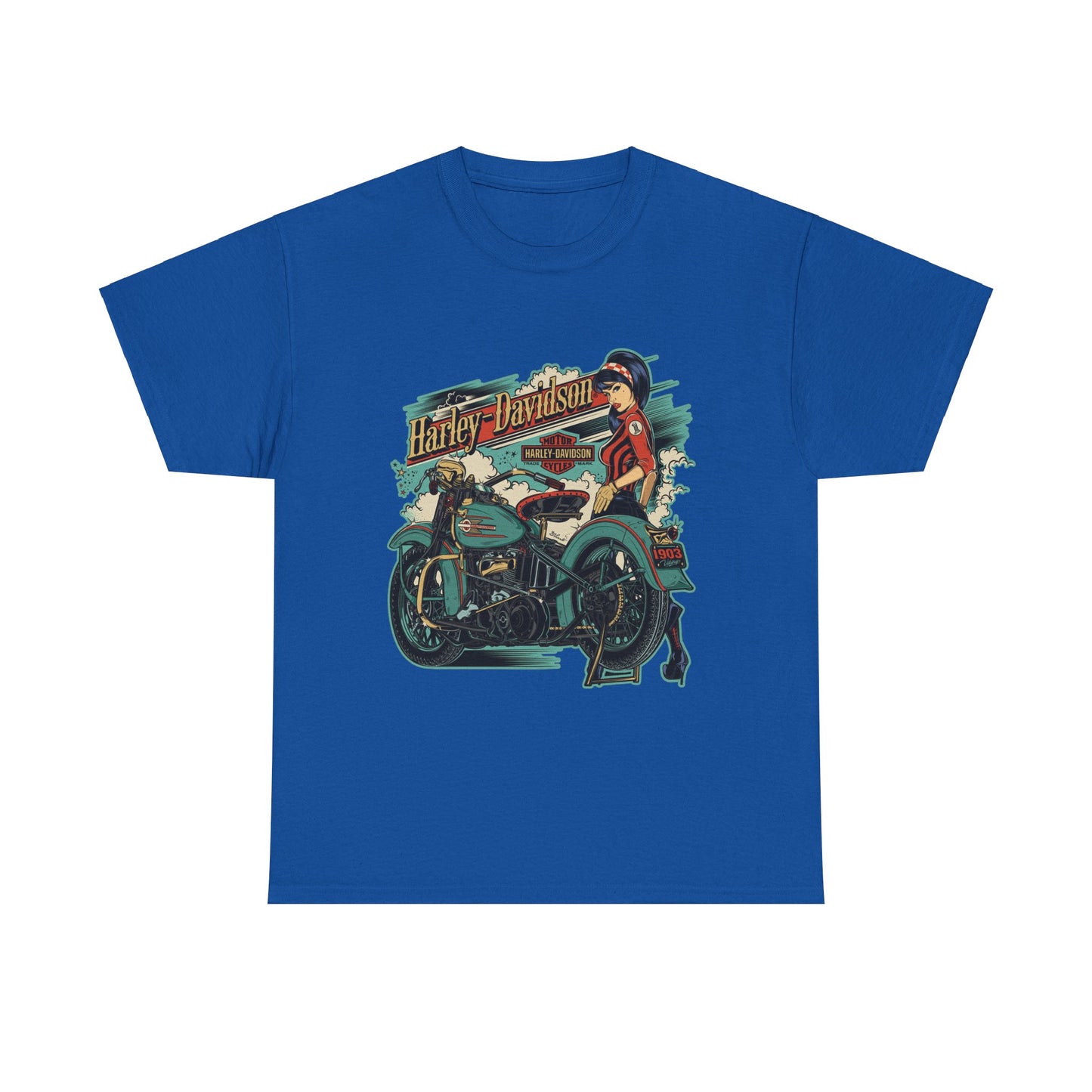 Harley-Davidson 1903 Retro T-Shirt - Gildan® 5000 Heavy Cotton™, Timeless Style, Built for Riders