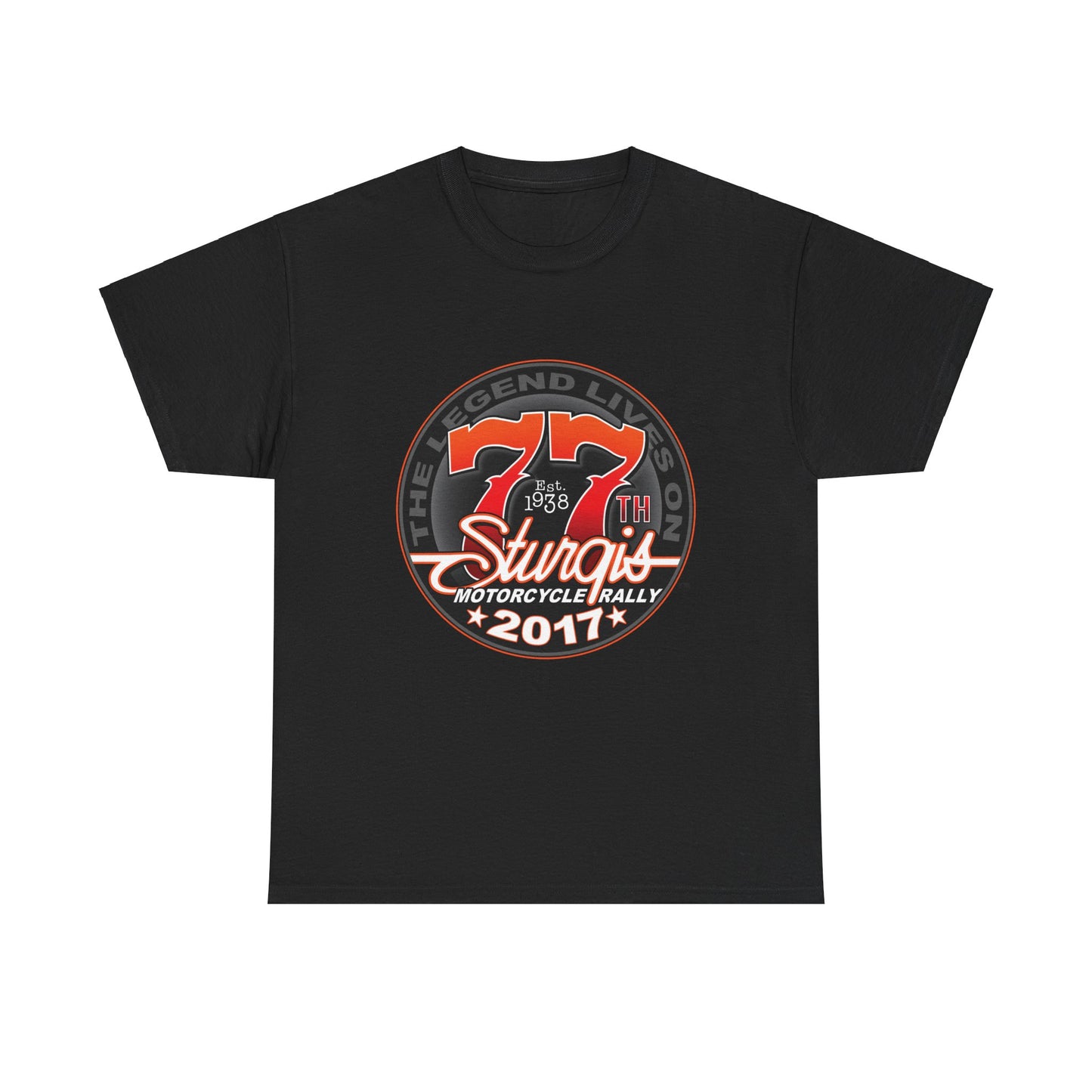 Classic Sturgis 77 2017 Biker Tee - Gildan® 5000 Heavy Cotton™, Edgy Design & Comfort