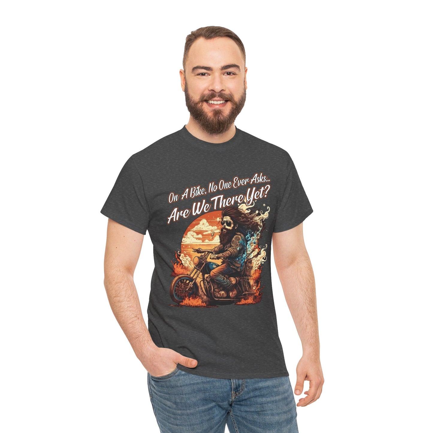 Heavy Cotton 'Are We There Yet?' Biker Tee - Classic Style for Road Warriors