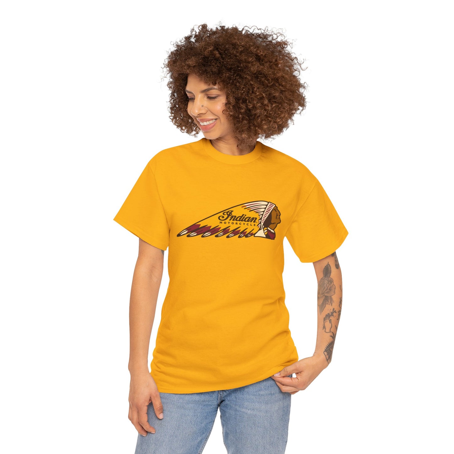 Indian Motorcycles Classic Tee - Gildan® 5000 Heavy Cotton™, Iconic Design, Perfect for Every Biker