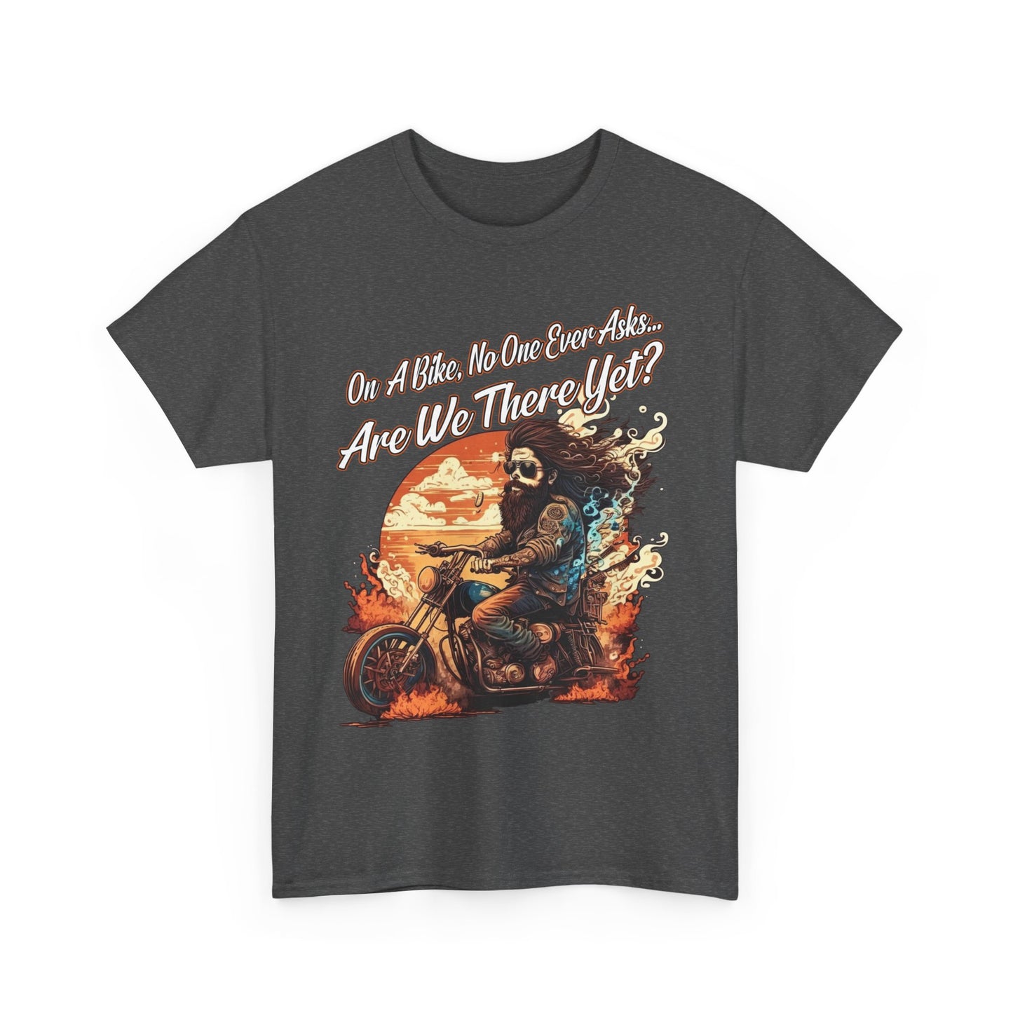 Heavy Cotton 'Are We There Yet?' Biker Tee - Classic Style for Road Warriors