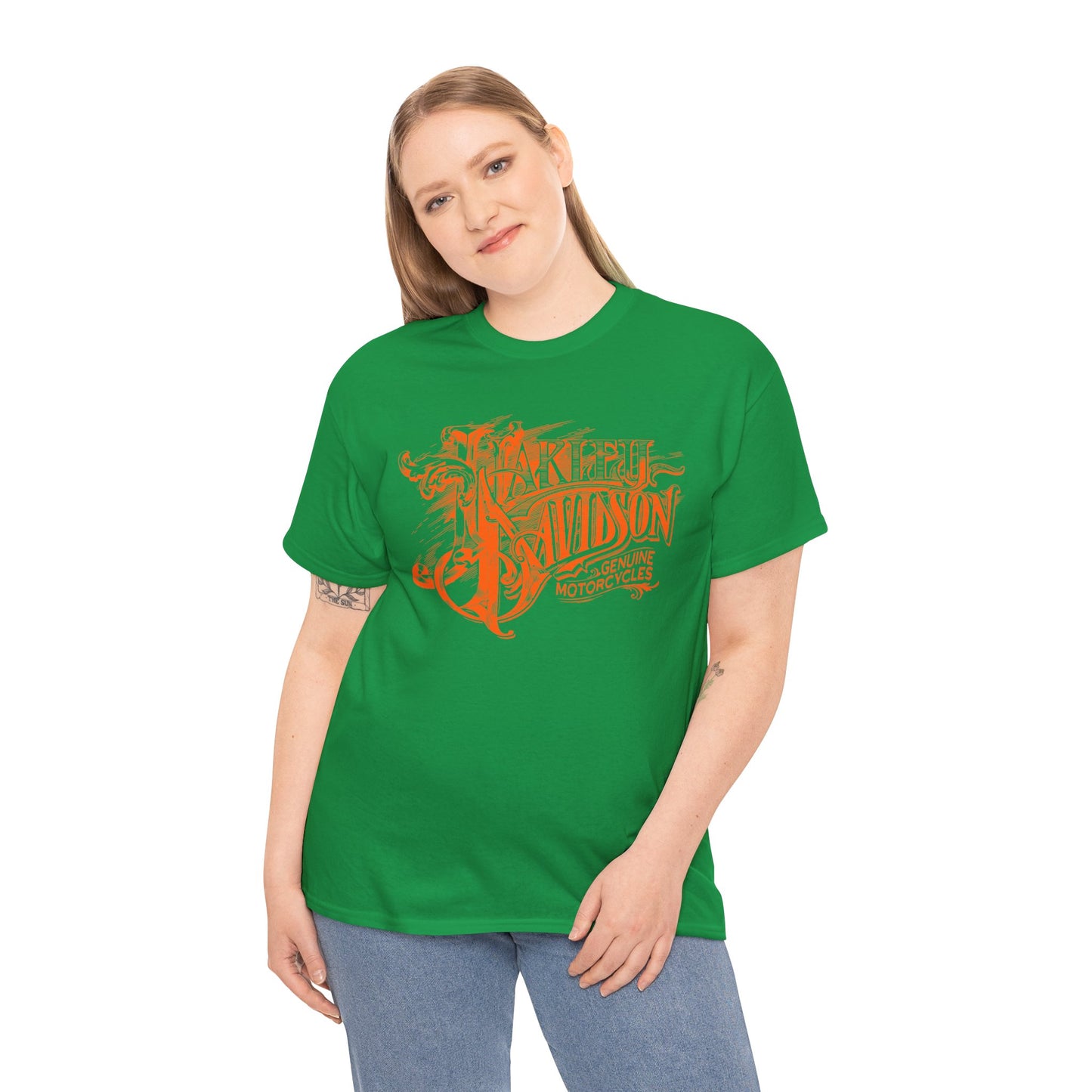 Harley Davidson Text Tee - Gildan® 5000 Heavy Cotton™, Sleek and Stylish Design, Edgy & Comfortable Streetwear
