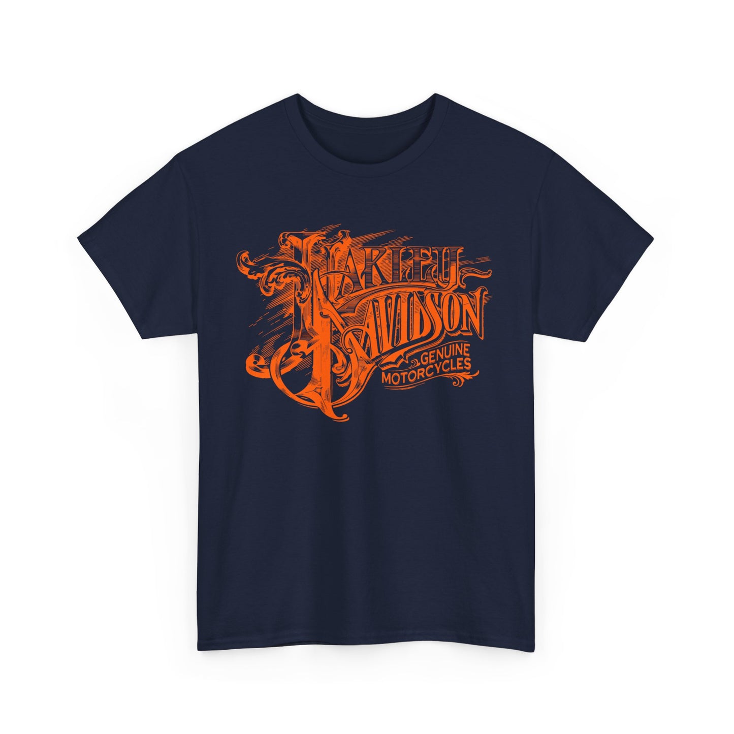 Harley Davidson Text Tee - Gildan® 5000 Heavy Cotton™, Sleek and Stylish Design, Edgy & Comfortable Streetwear