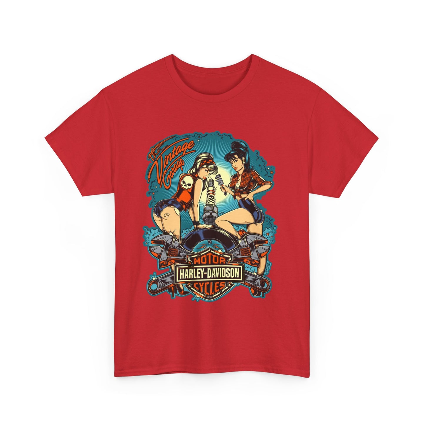 Harley Davidson T-Shirt | Gildan® 5000 Heavy Cotton™, Classic Fit, Timeless Biker Style