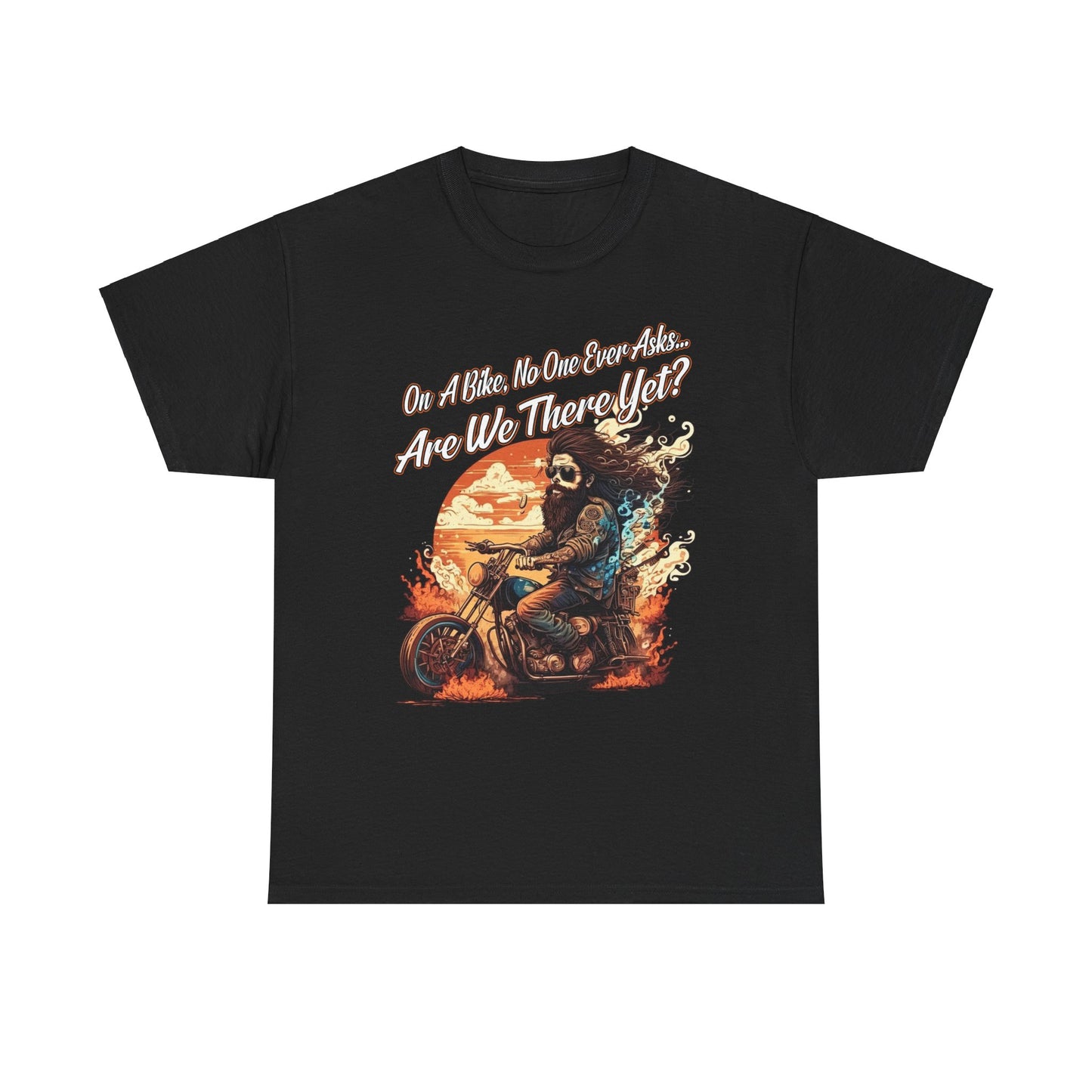 Heavy Cotton 'Are We There Yet?' Biker Tee - Classic Style for Road Warriors
