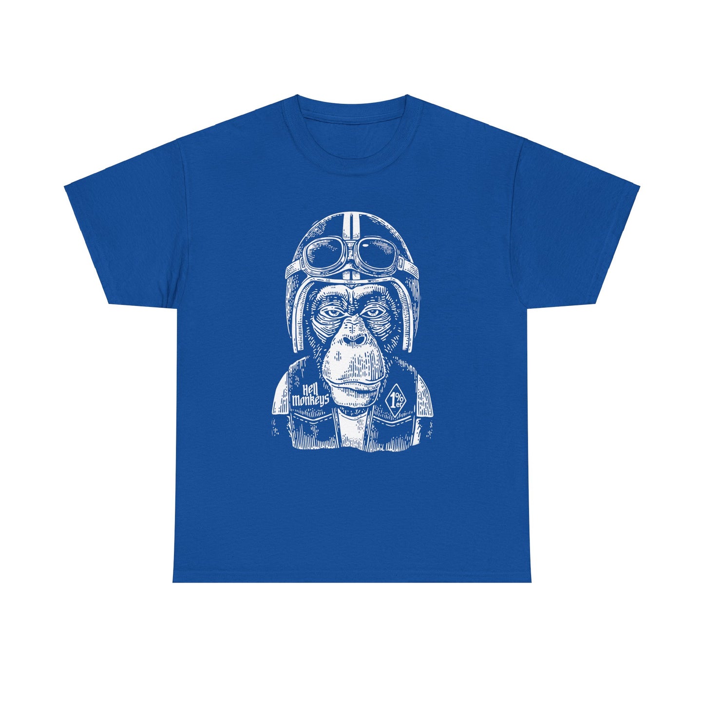 Ride Wild: Hell's Monkey Ape Biker T-Shirt - Gildan® 5000 Heavy Cotton™, Rugged Style for True Bikers