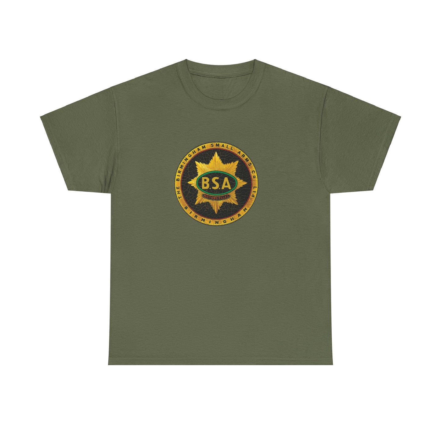 Vintage BSA Logo Tee - Gildan® 5000 Heavy Cotton™, Perfect for Bikers & Motorcycle Enthusiasts