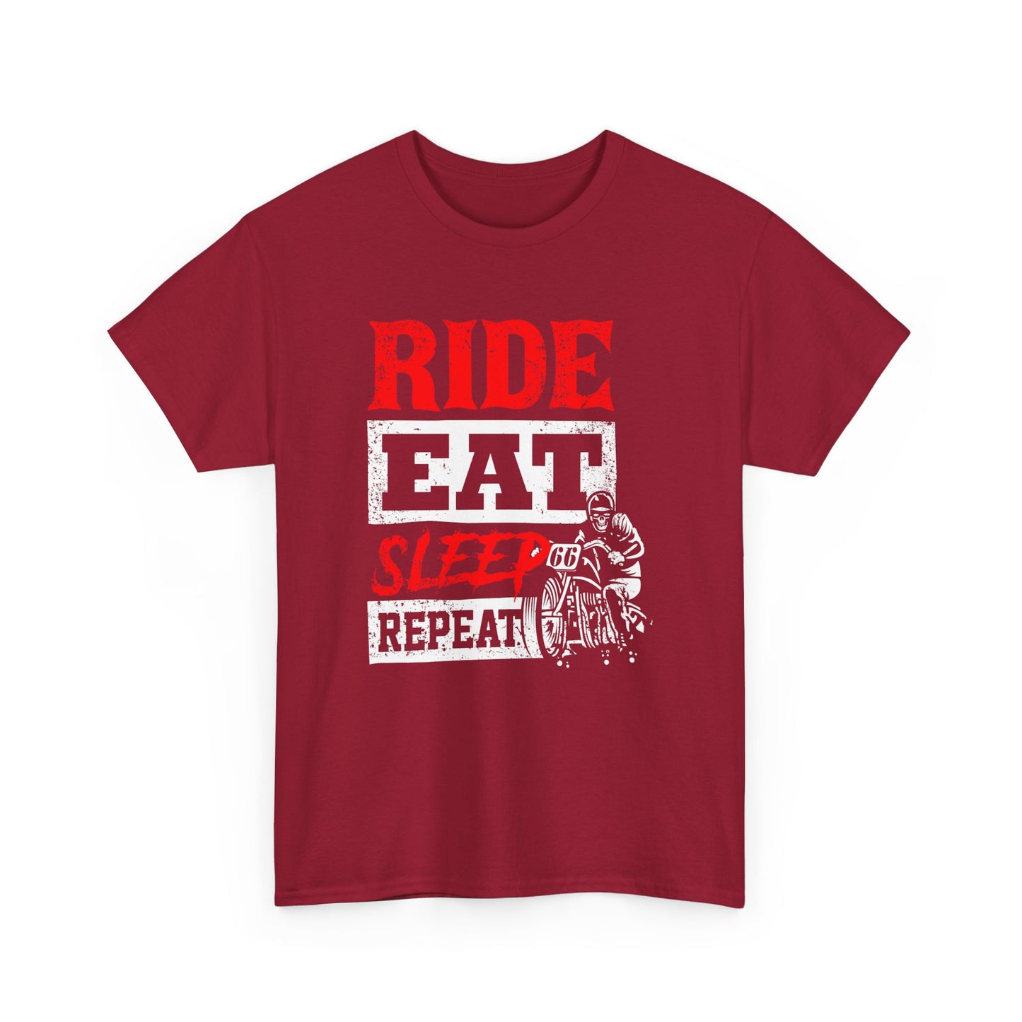 Ride, Eat, Sleep, Repeat Lifestyle Tee | Gildan® 5000 Heavy Cotton™ - Classic Comfort for Bikers