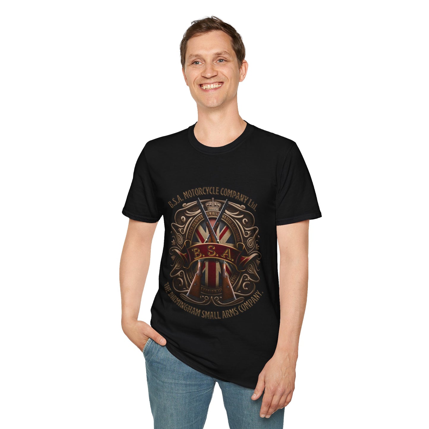 BSA Motorcycle Company Heritage Tee - Gildan® 5000 Heavy Cotton™, Classic Comfort for Enthusiasts