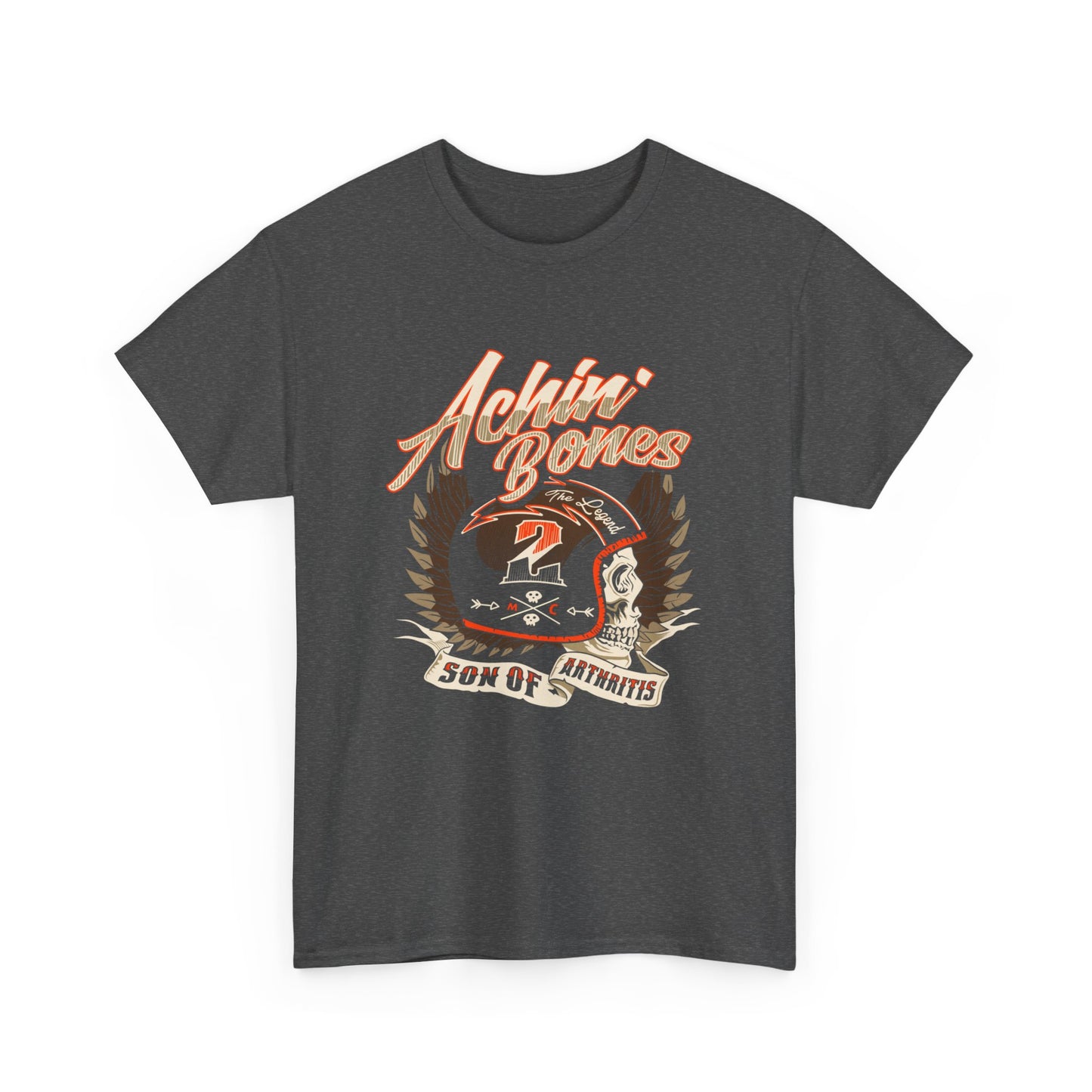 Achin' Bones, Son of Arthritis - Stylish Biker Tee with Heavy Cotton Comfort