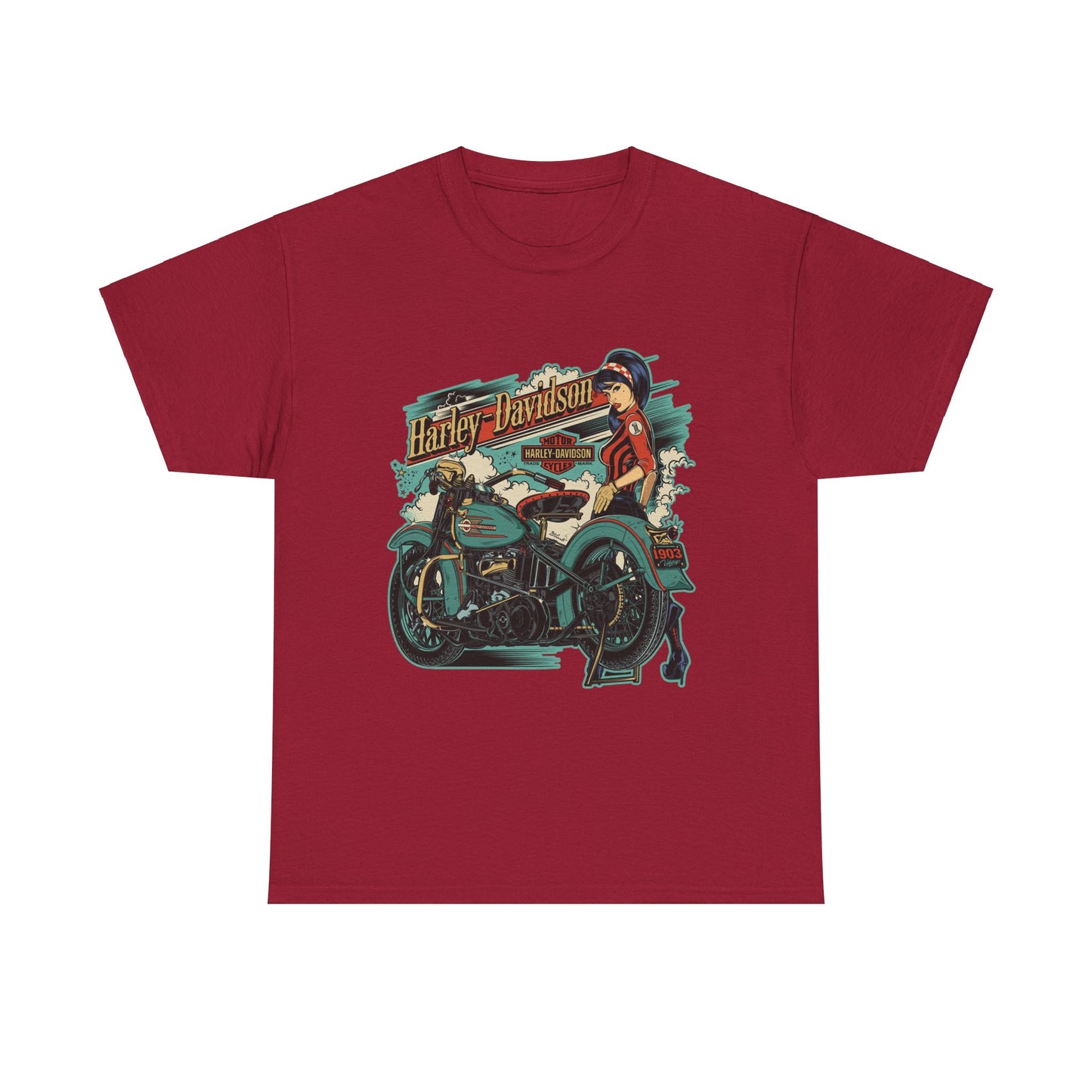 Harley-Davidson 1903 Retro T-Shirt - Gildan® 5000 Heavy Cotton™, Timeless Style, Built for Riders